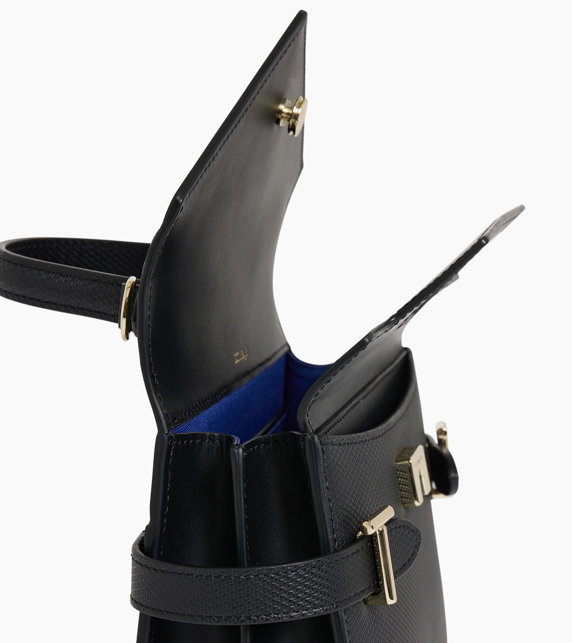 Le Tanneur Emilie petit sac à main cuir noir double rabat