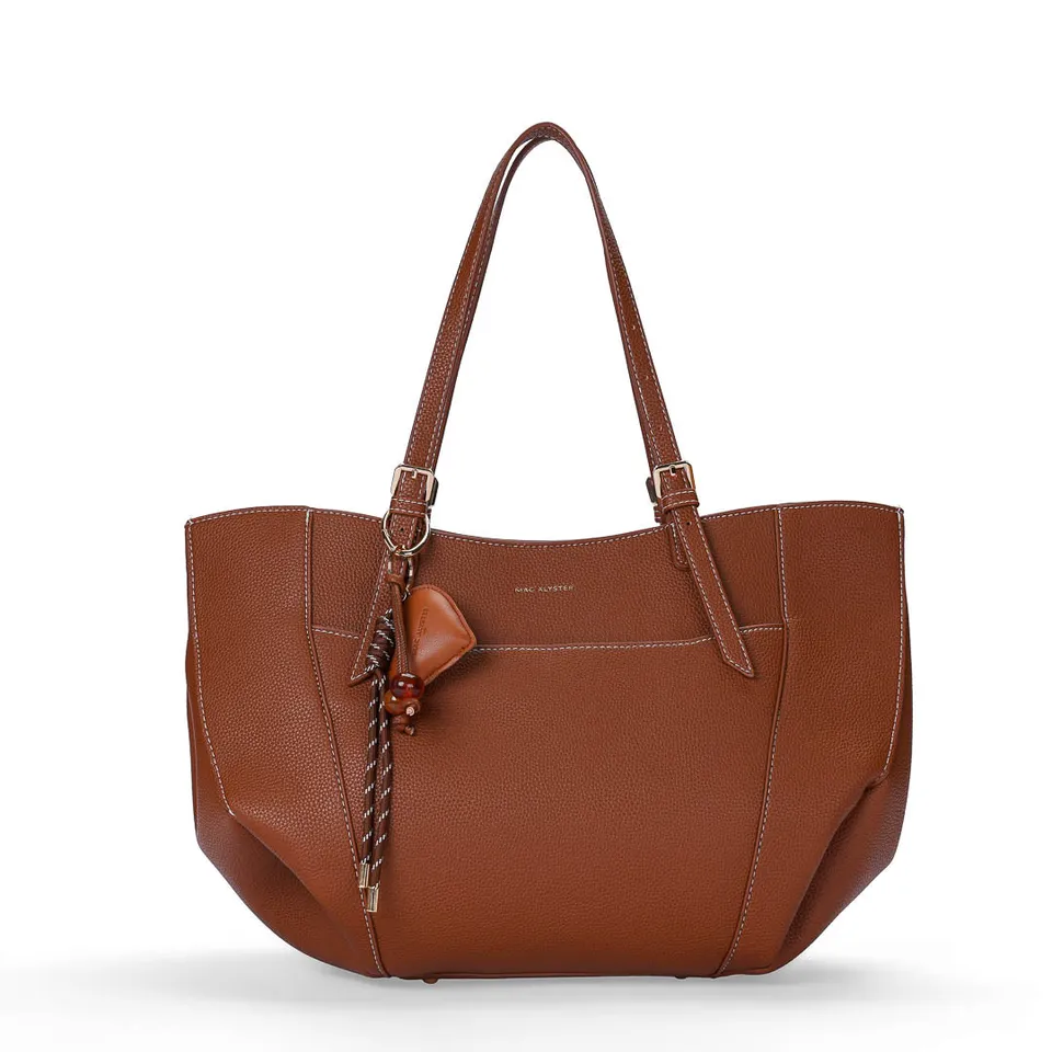 Mac Alyster Harmonia sac cabas moumoute cognac extensible