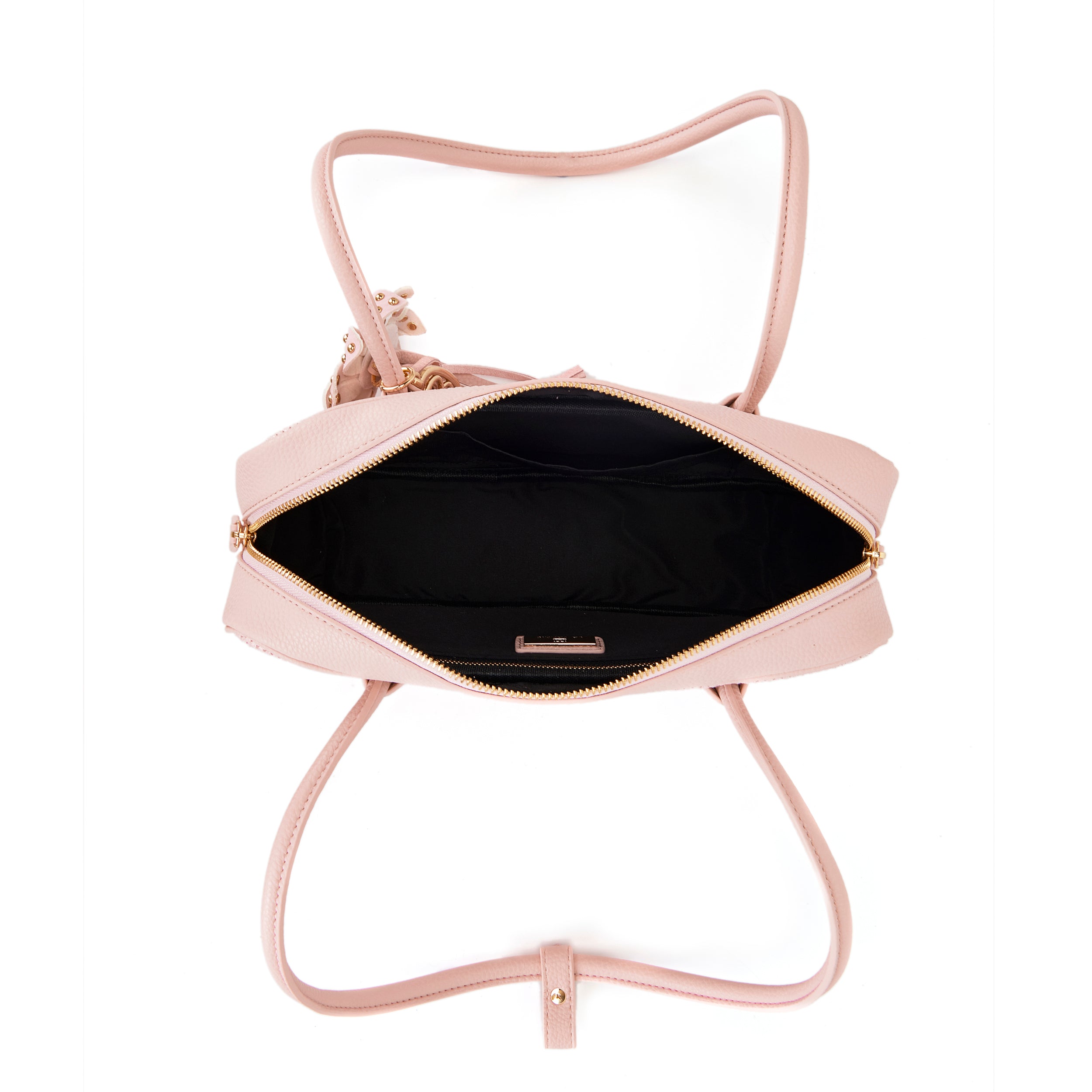 La Carrie La Plage sac bandoulière raphia rose clous