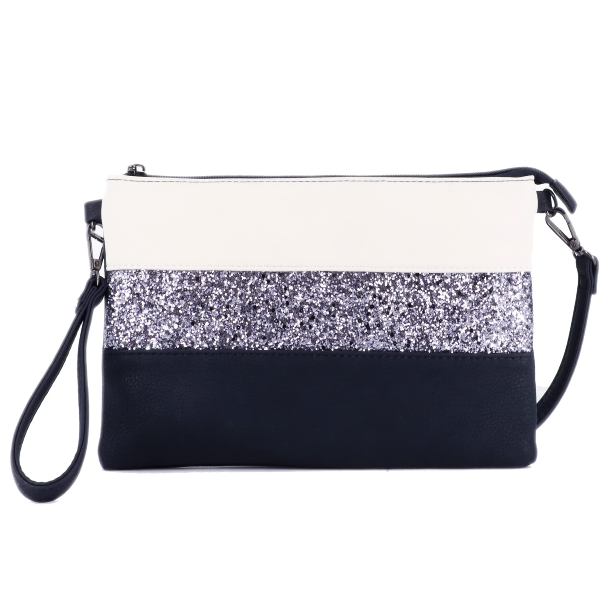 Gallantry Sacs Bandoulière Paillette Soirée Bleu Blanc 28.5x18cm