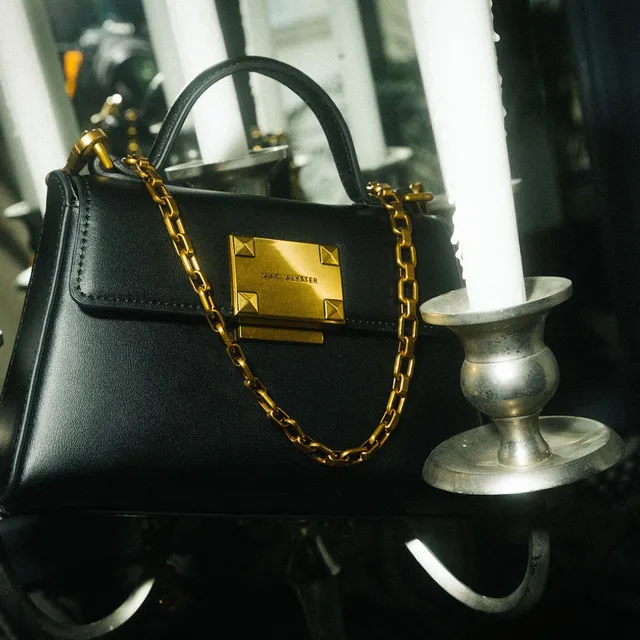 MAC ALYSTER Mélyssa Mini sac à main cuir Noir soirée