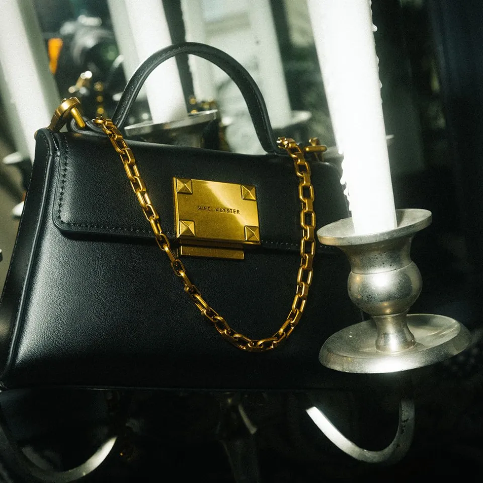 MAC ALYSTER Mélyssa Mini sac à main cuir Noir soirée