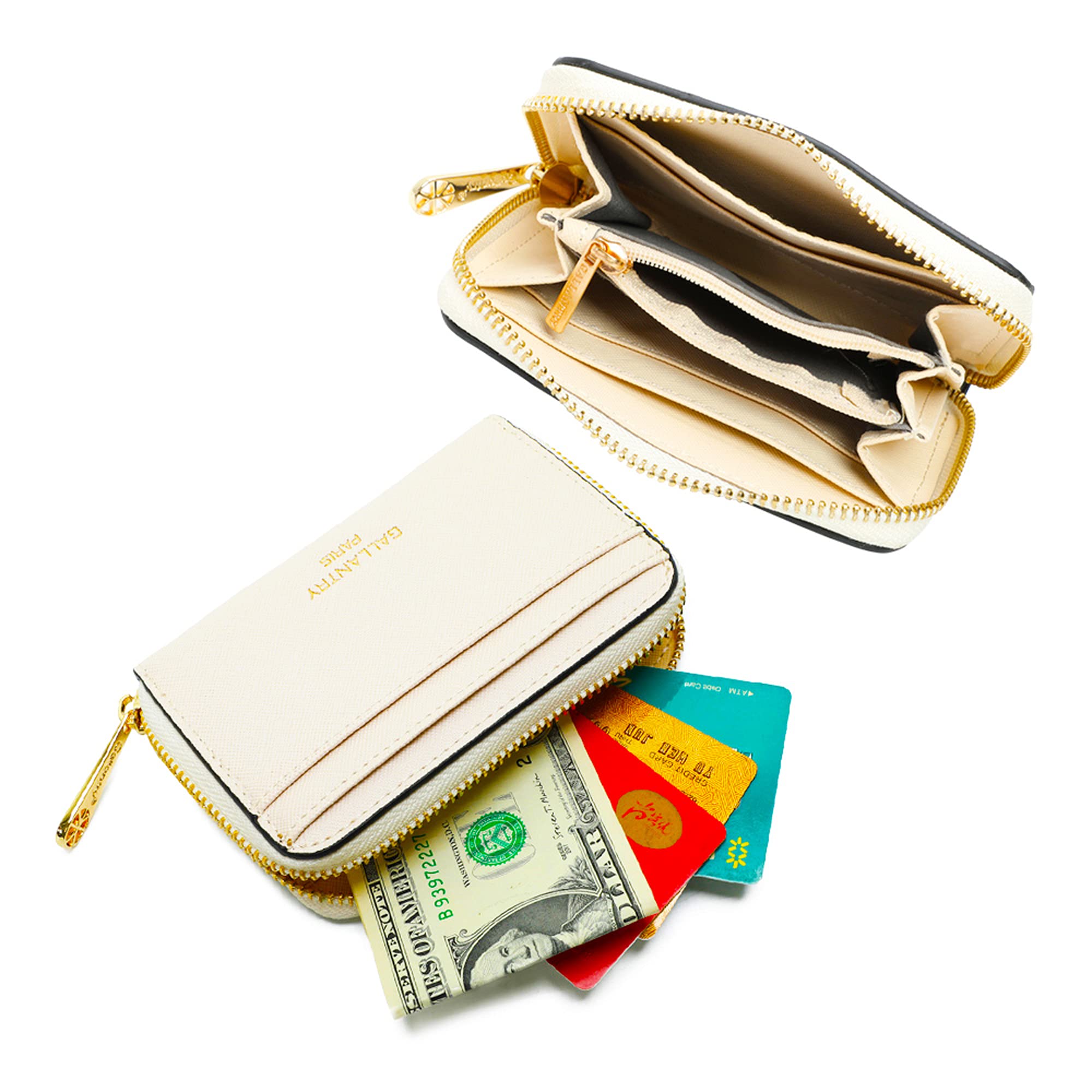 Gallantry Accessoires petit portefeuille beige similicuir 13 cm