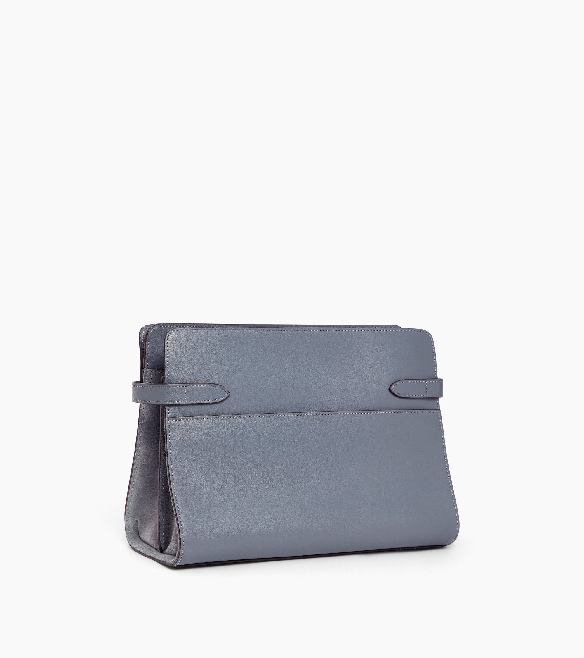 Le Tanneur Emie sac épaule cuir bleu acier grand modèle