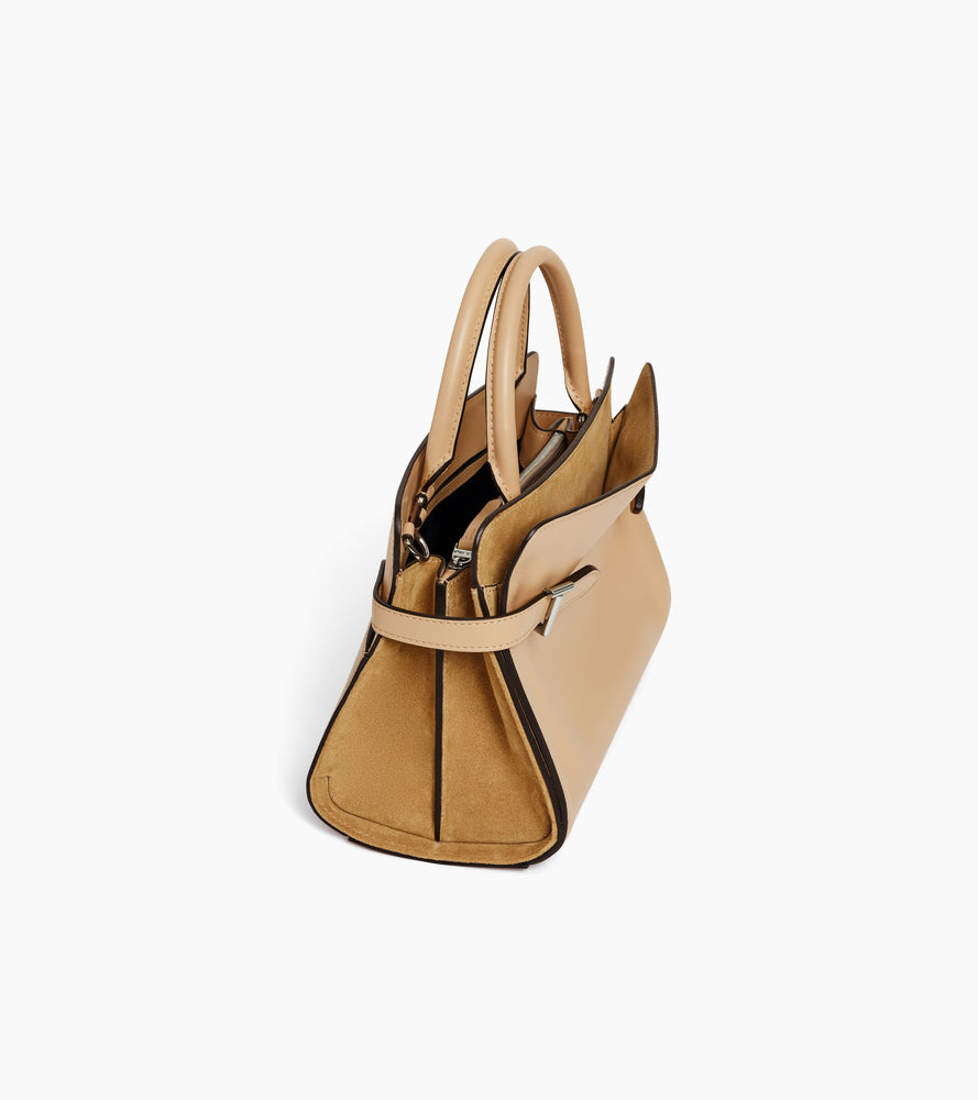 Le Tanneur Emie sac à main cuir lisse nubuck Desert