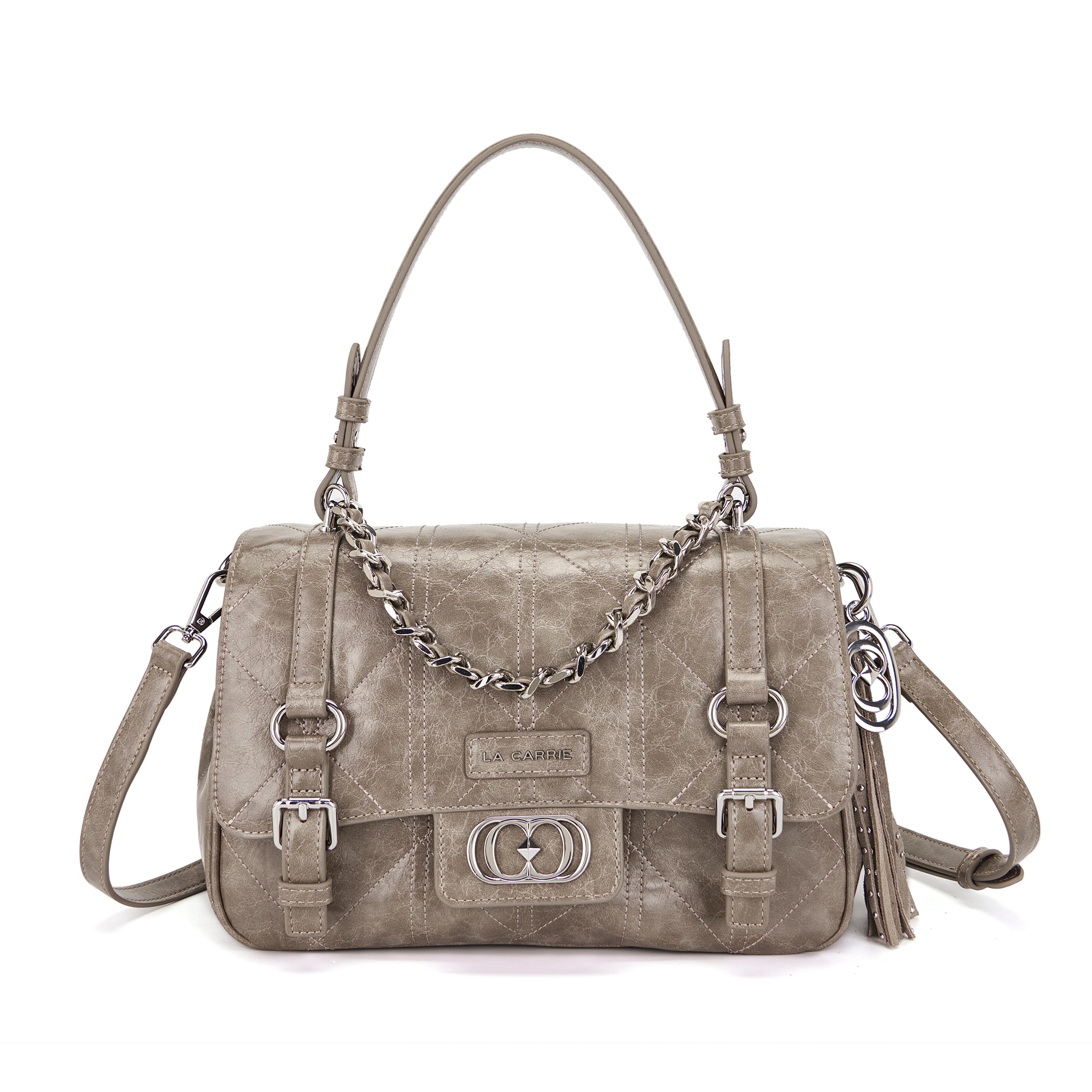 La Carrie Atena Spiderweb sac shopping marron PU