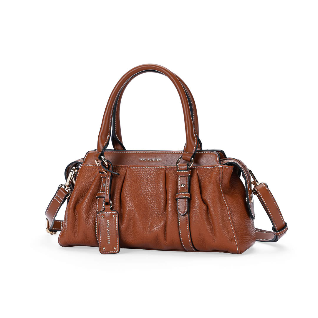 Mac Alyster Cold sac à main drapé cognac