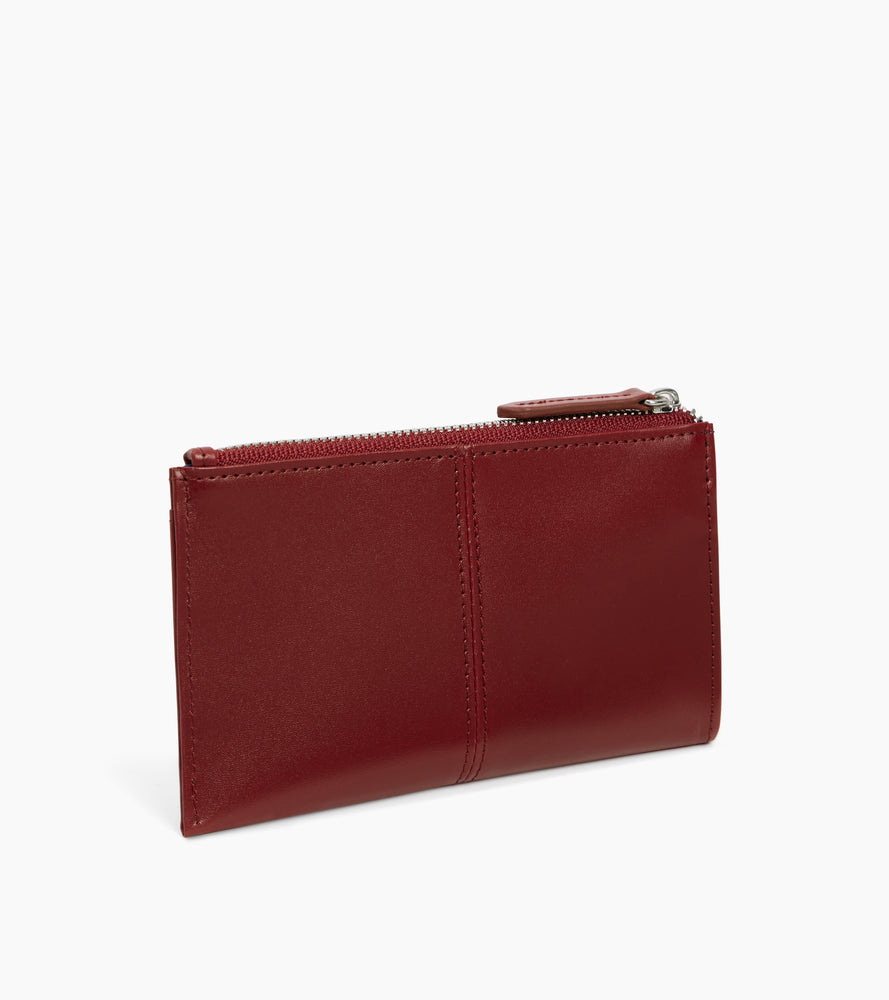 Le Tanneur Charlotte étui clés zippé cuir lisse rouge