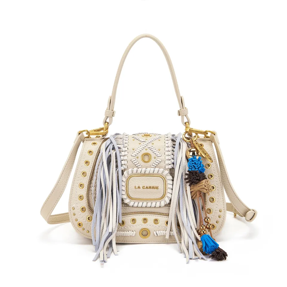 La Carrie Bag Jungle sac main tresse ivoire 26x11x17 cm