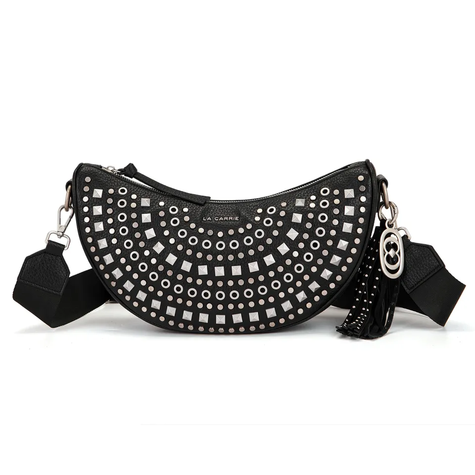 La Carrie Solid sac bandoulière noir clouté 33 cm
