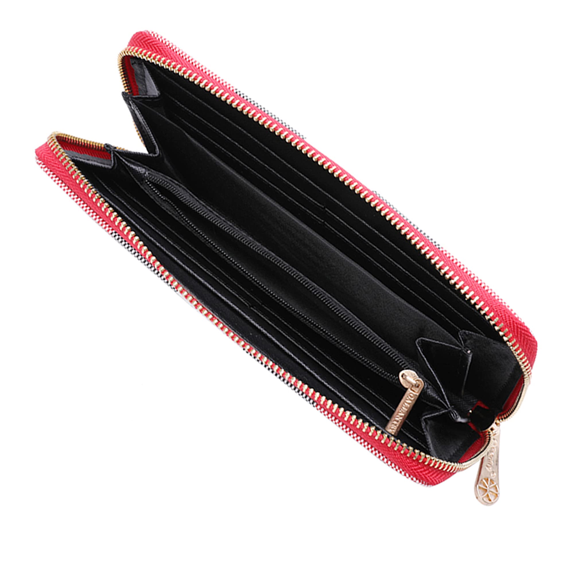 Gallantry Compagnon portefeuille long rouge noir 3 volets