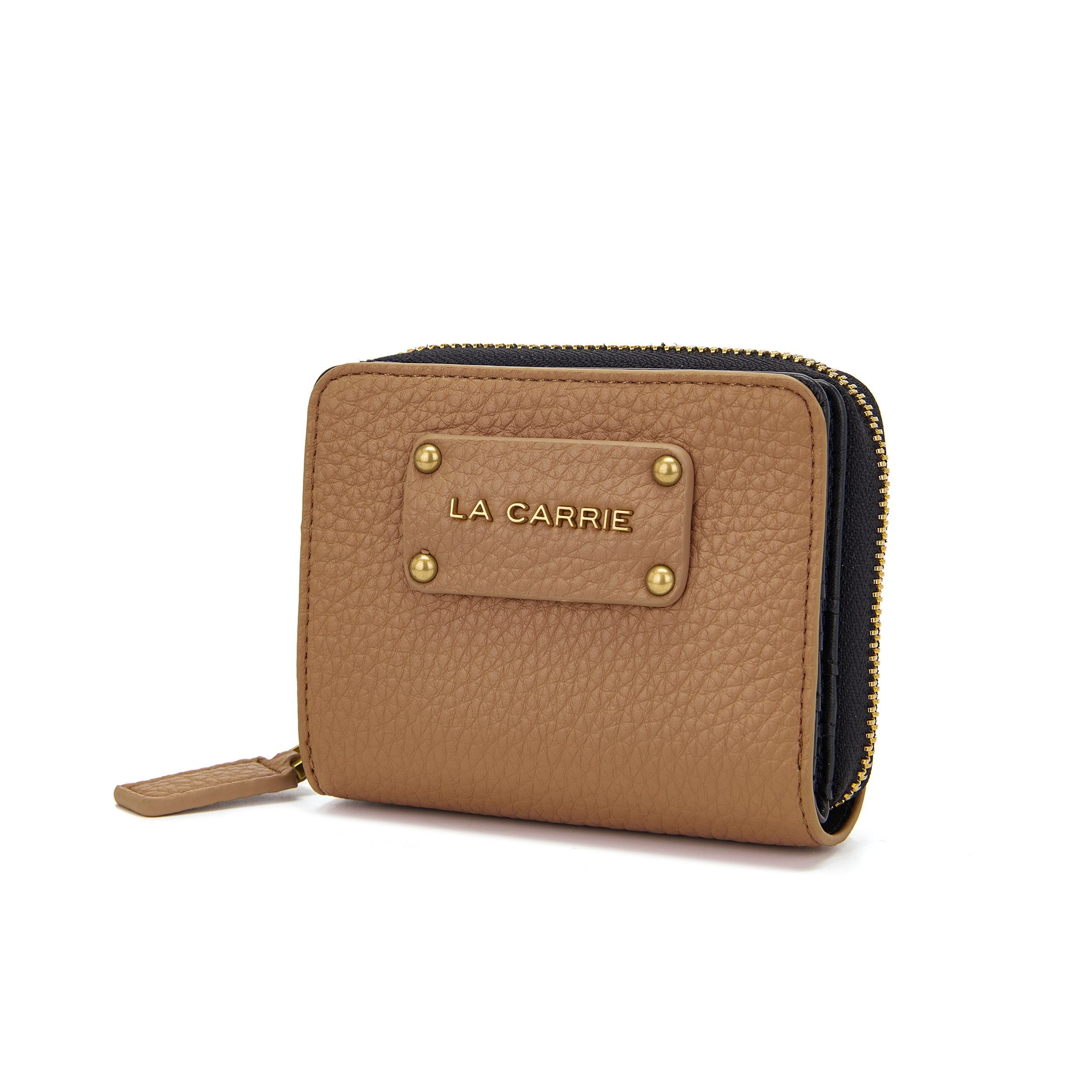 La Carrie Wallet portefeuille beige PU martelé 12x4x9cm