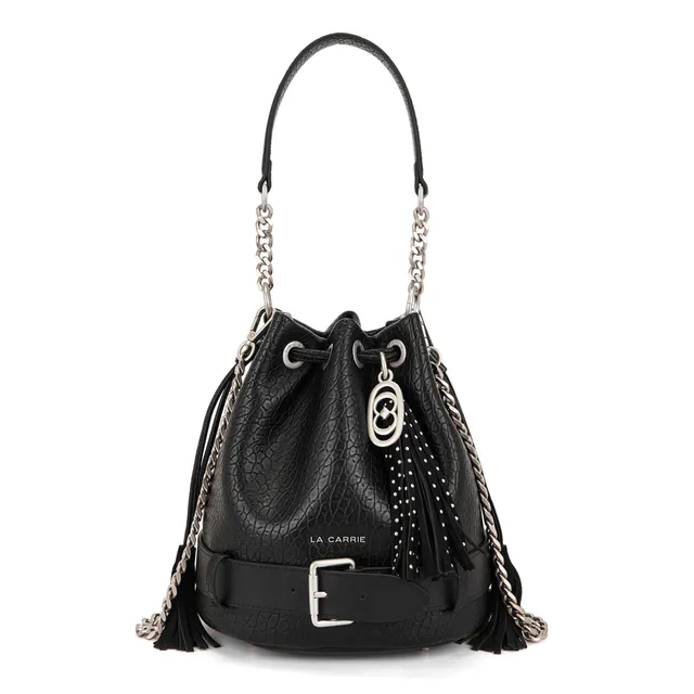 La Carrie Belty sac seau noir PU 24x17x26