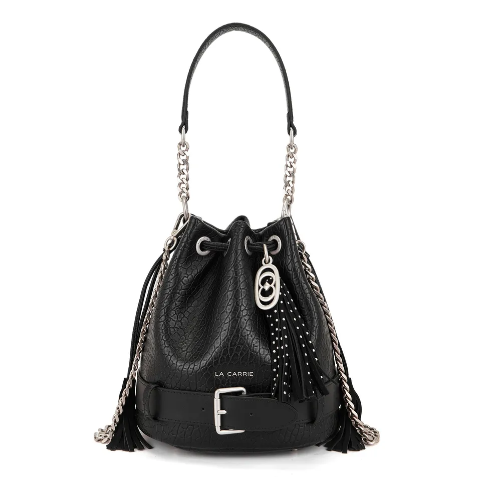 La Carrie Belty sac seau noir PU 24x17x26