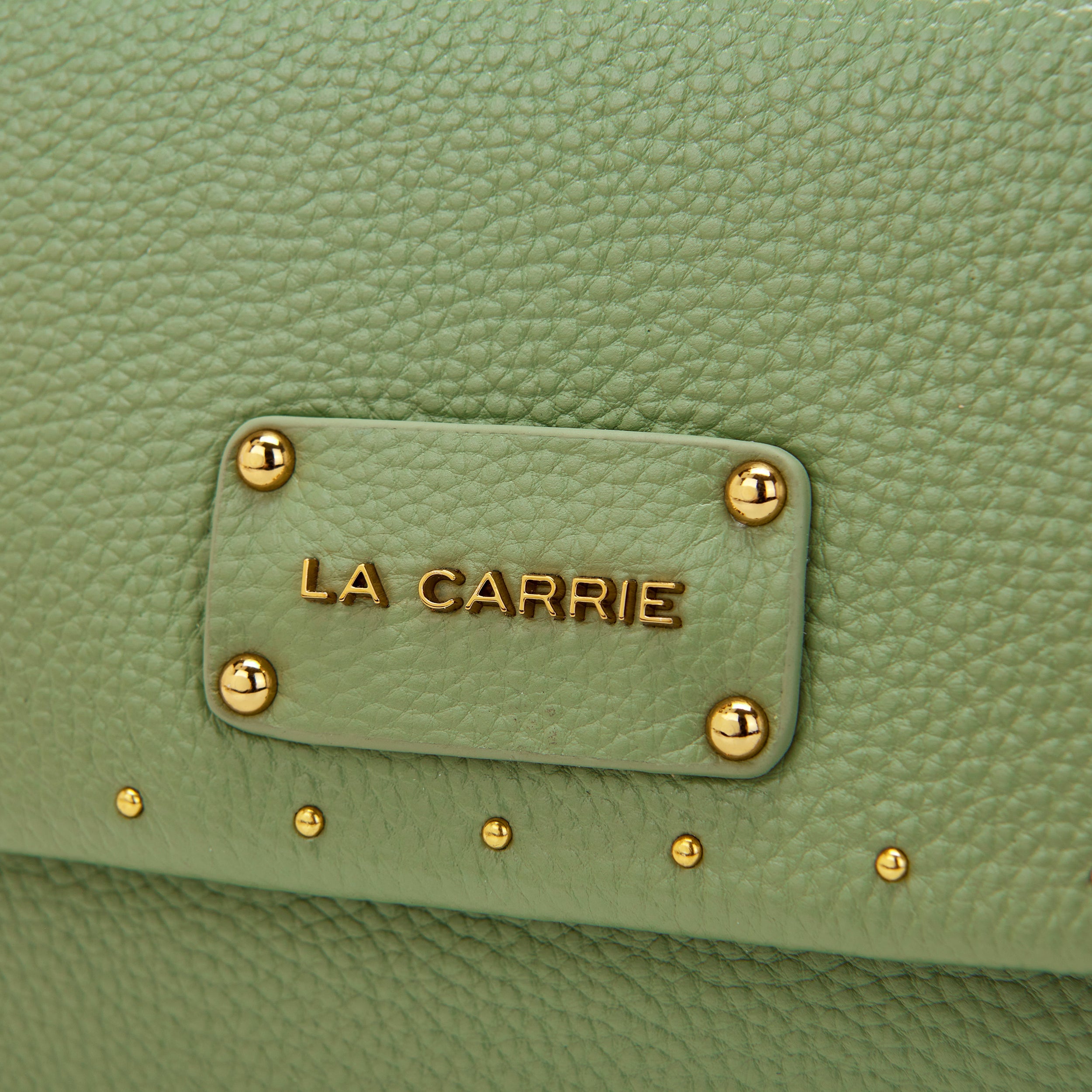 La Carrie Basic sac bandoulière sauge 29,5x12x16 cuir martelé