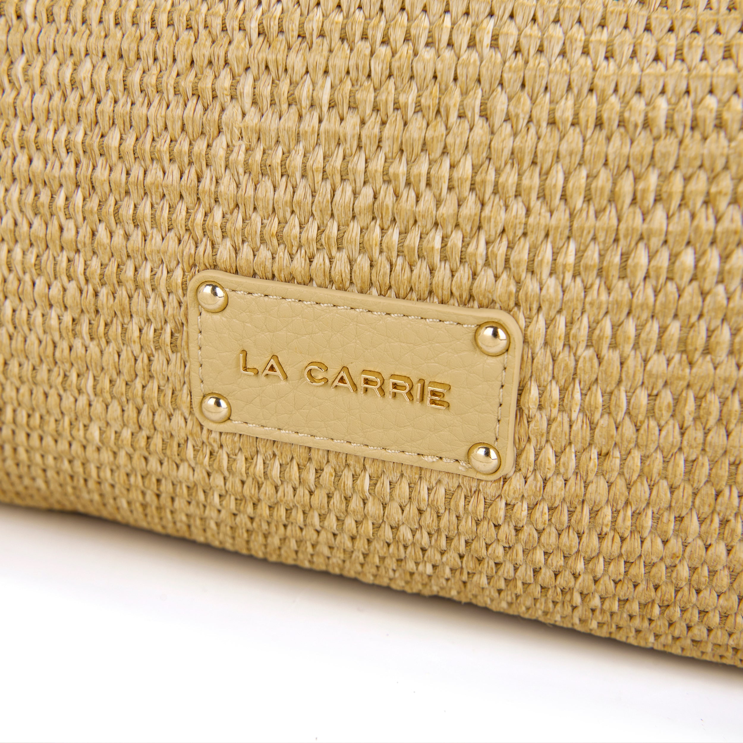 La Carrie La Plage sac shopping beige raffia 56 cm