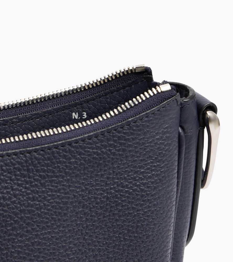 Le Tanneur Madeleine sac bandoulière cuir bleu nuit