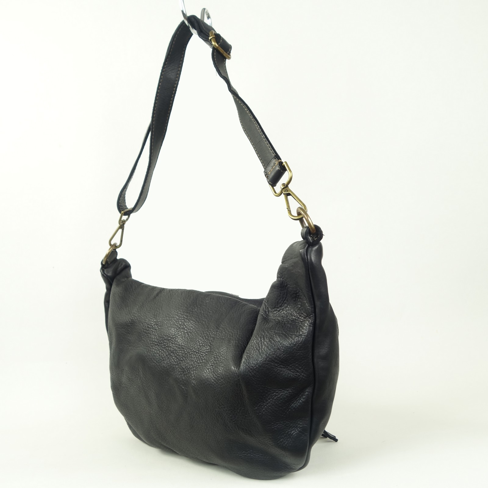 Collection Esprit Cuir OLIVER sac banane cuir noir XL vintage