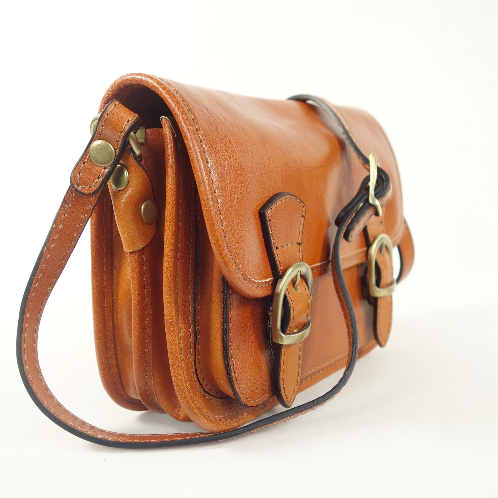 Collection Esprit Cuir Sac bandoulière Elania cuir naturel