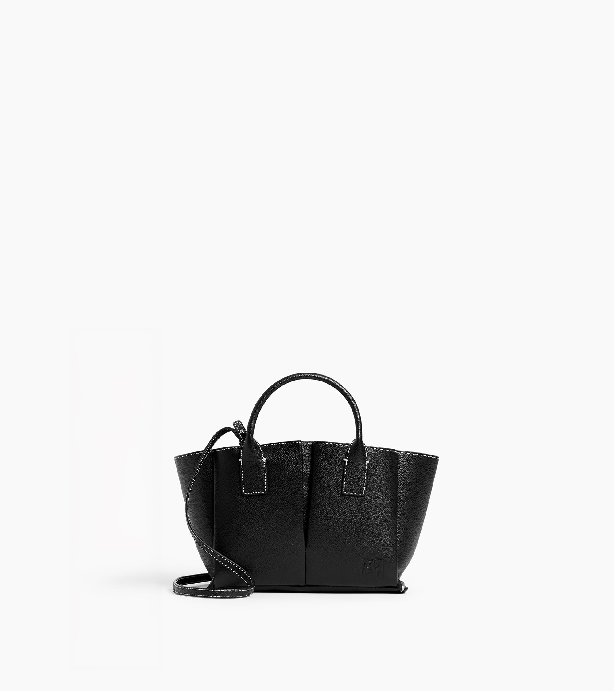 Le Tanneur Elena petit sac à main cuir grainé noir