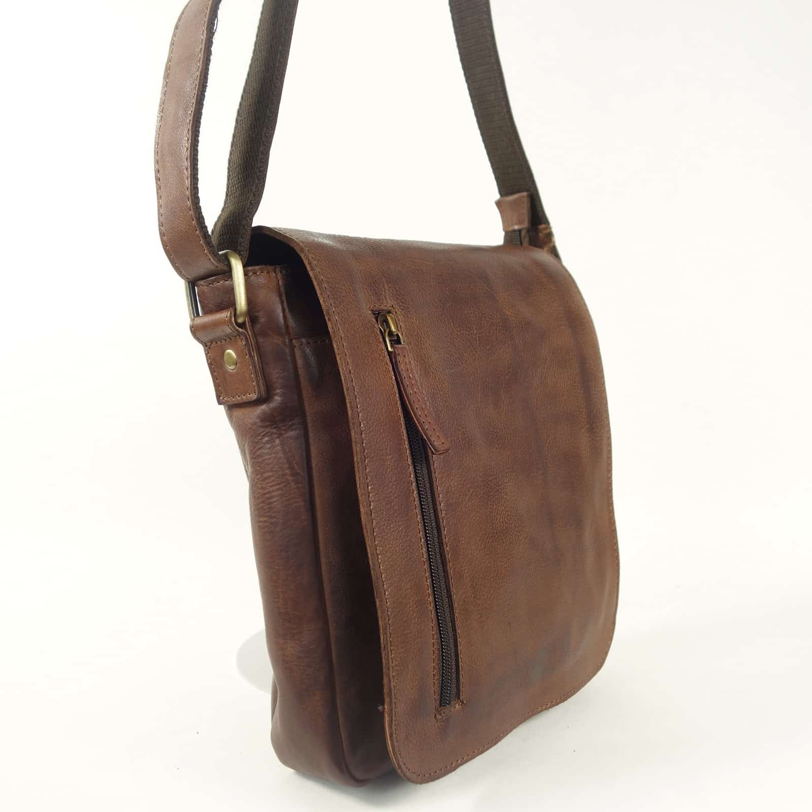 Collection Esprit Cuir FRANCISCO sacoche cuir marron 5 poches
