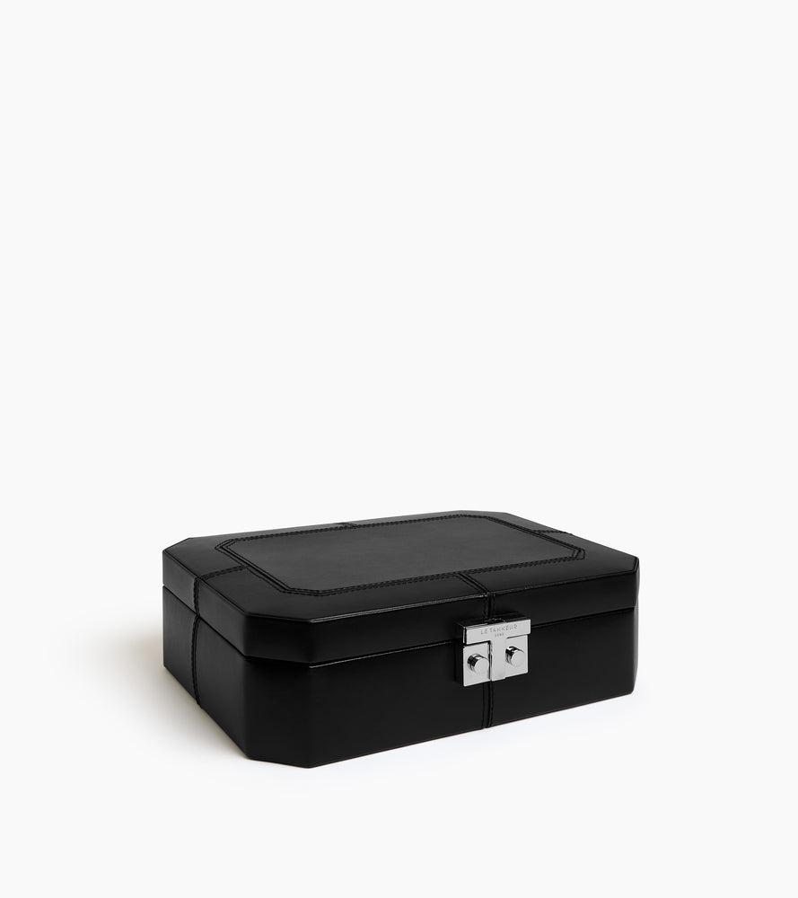 Le Tanneur coffret 6 montres cuir noir boutons