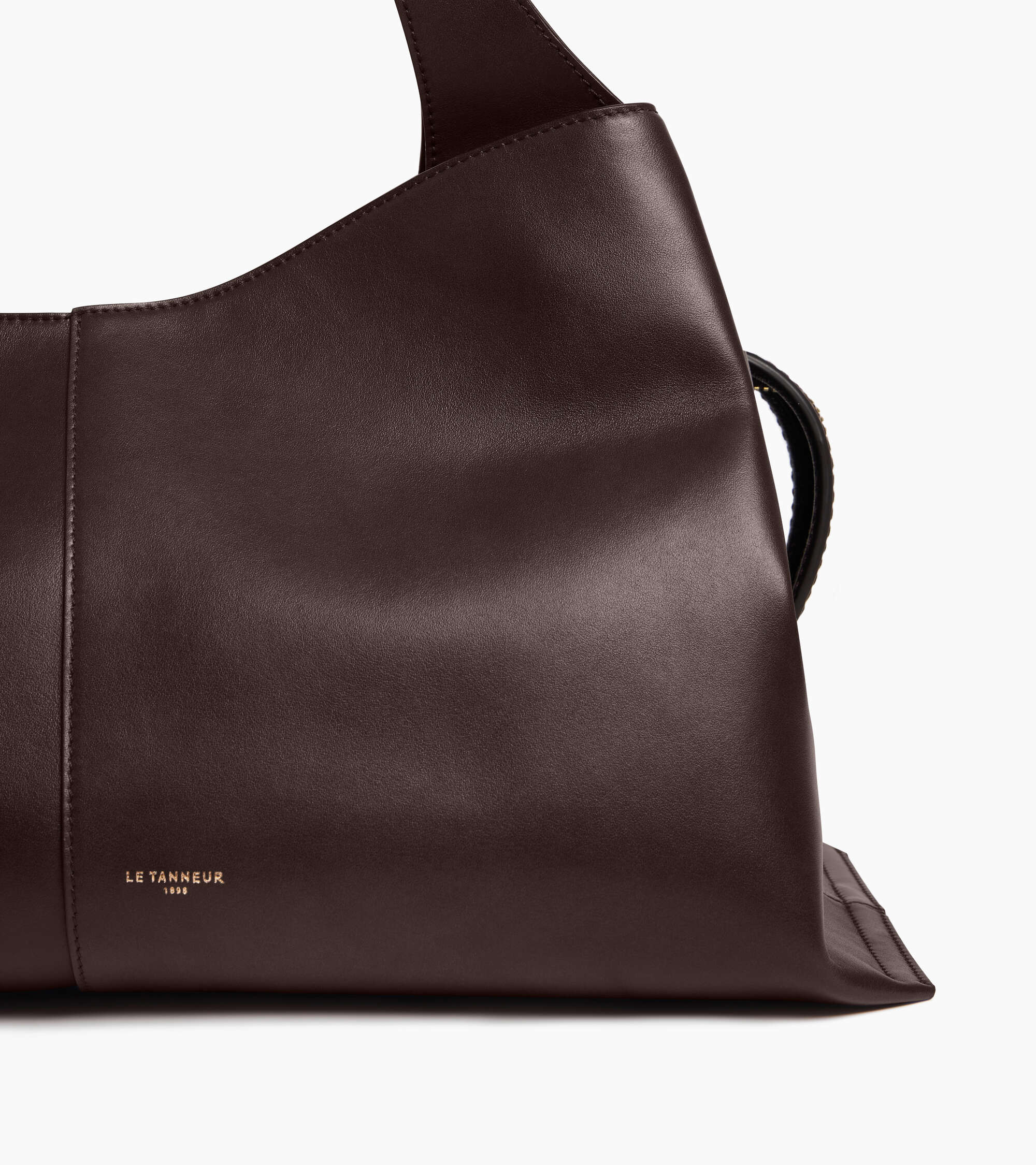 Le Tanneur Félicie cabas cuir lisse Brown Arabica grand