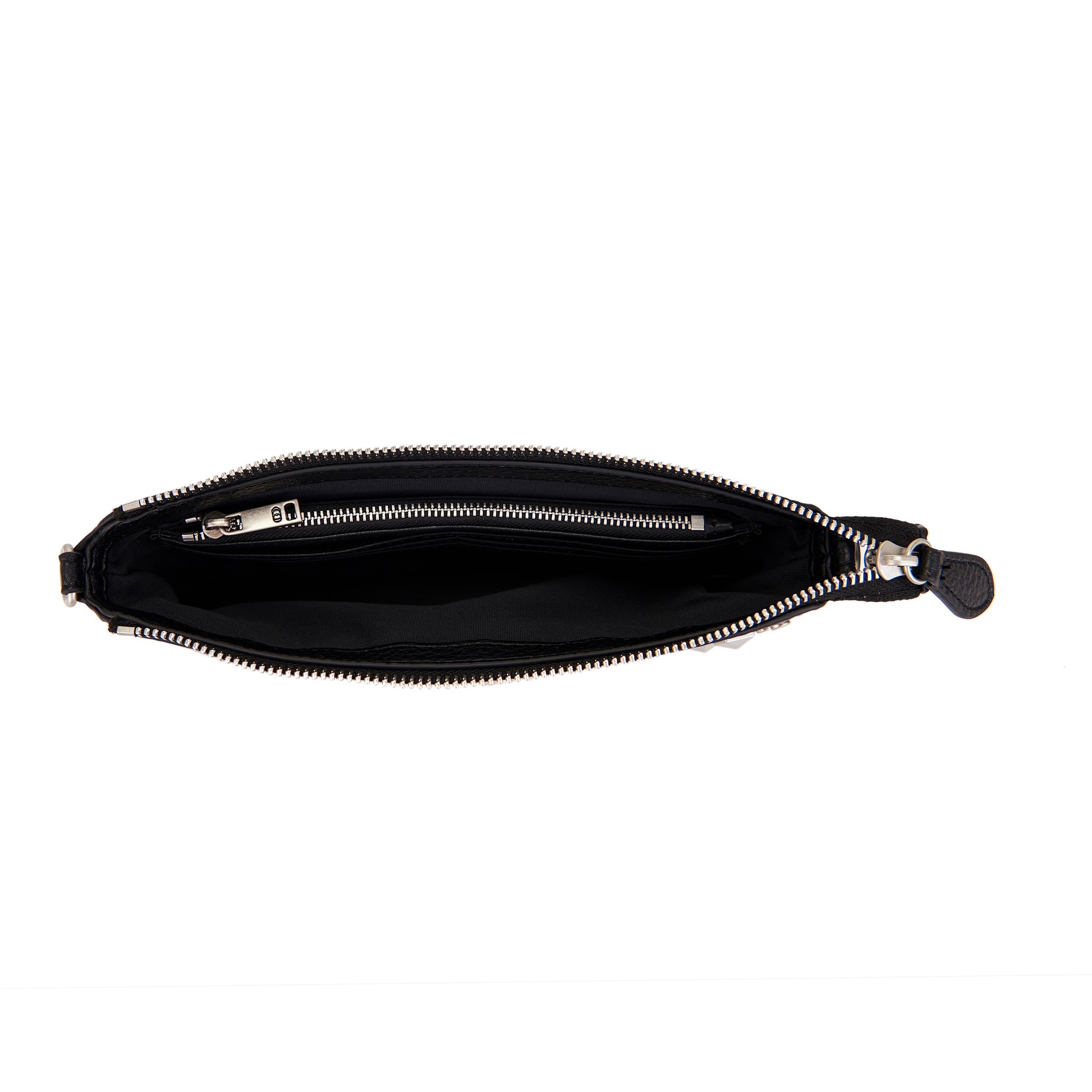 La Carrie Bag Solid portefeuille noir clouté 25x3x13cm