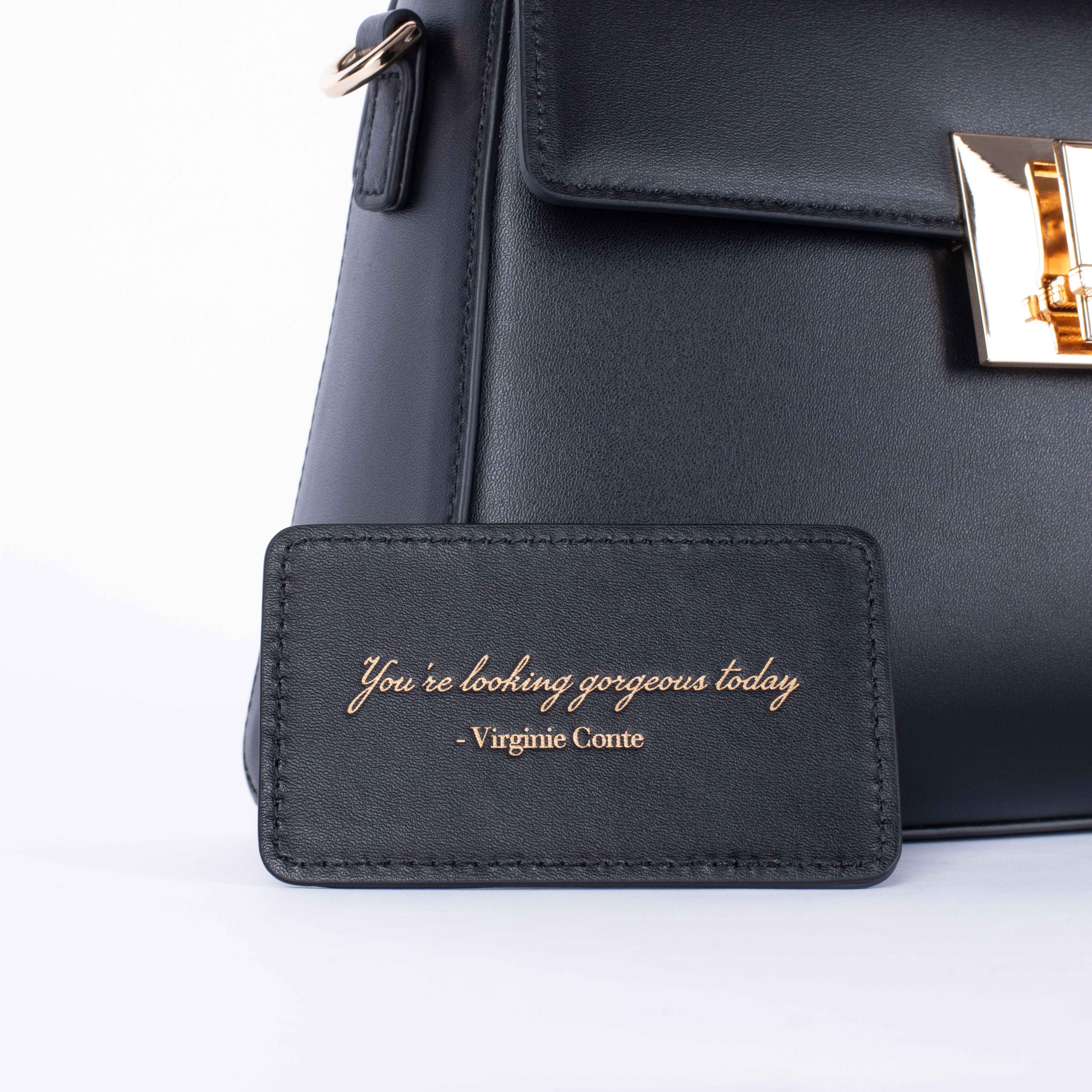 MAC ALYSTER VIRGINIE Sac Main Cuir Noir