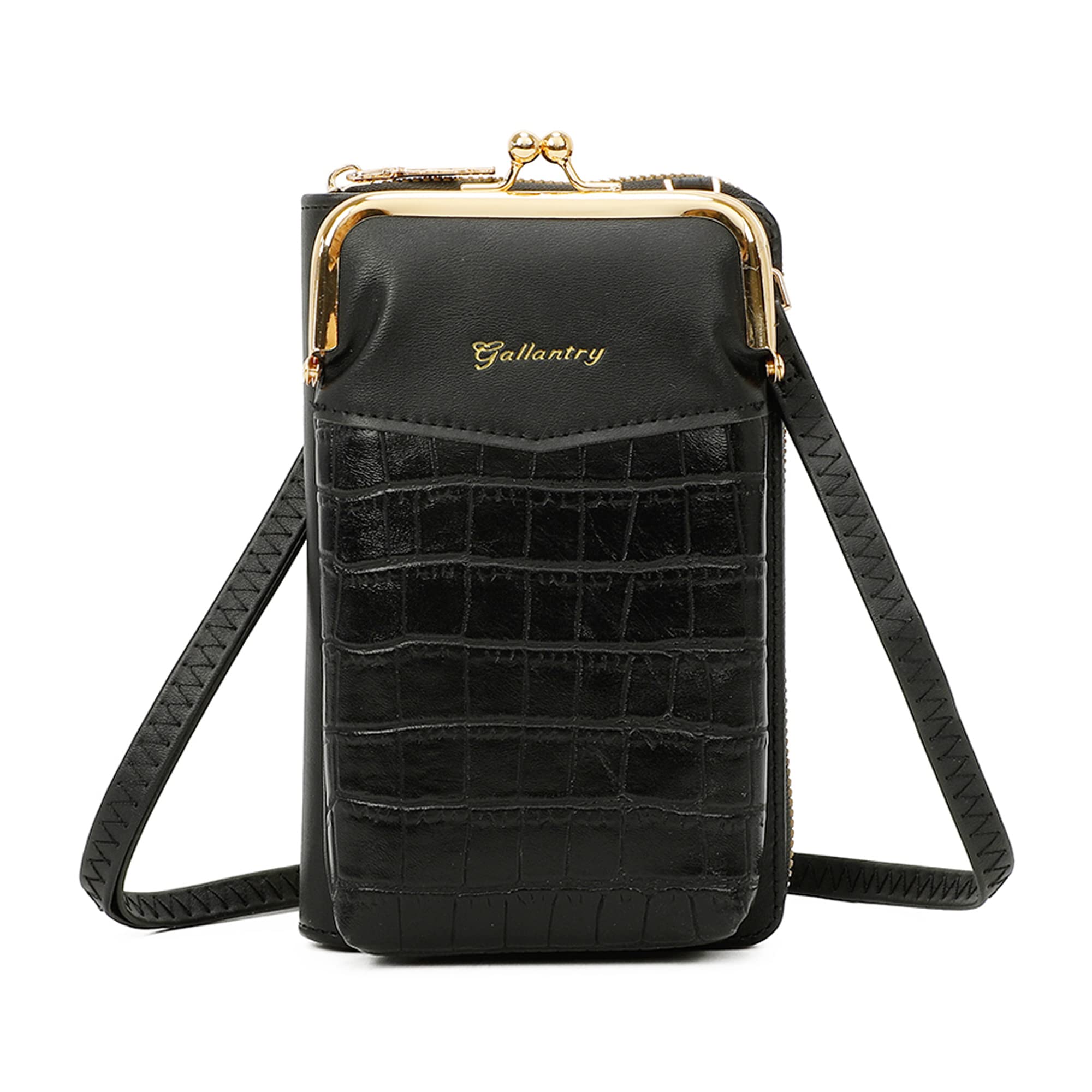 Gallantry Sacs Bandoulière Téléphone Portefeuille Sac Noir