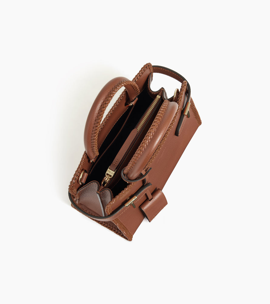 Le Tanneur Emilie petit sac main cuir grainé marron