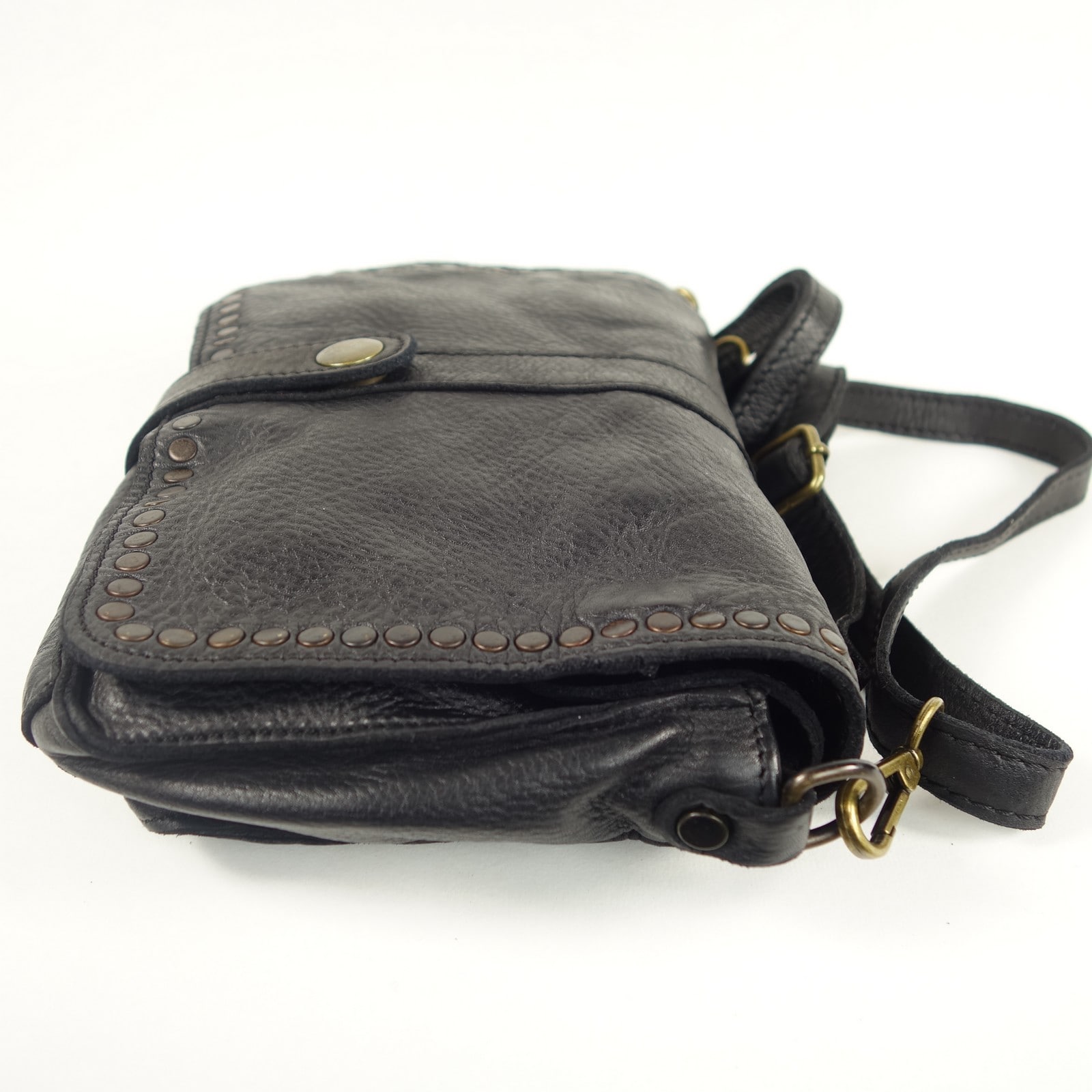 Collection Esprit Cuir Sac pochette GENA mini sac cuir noir bandoulière