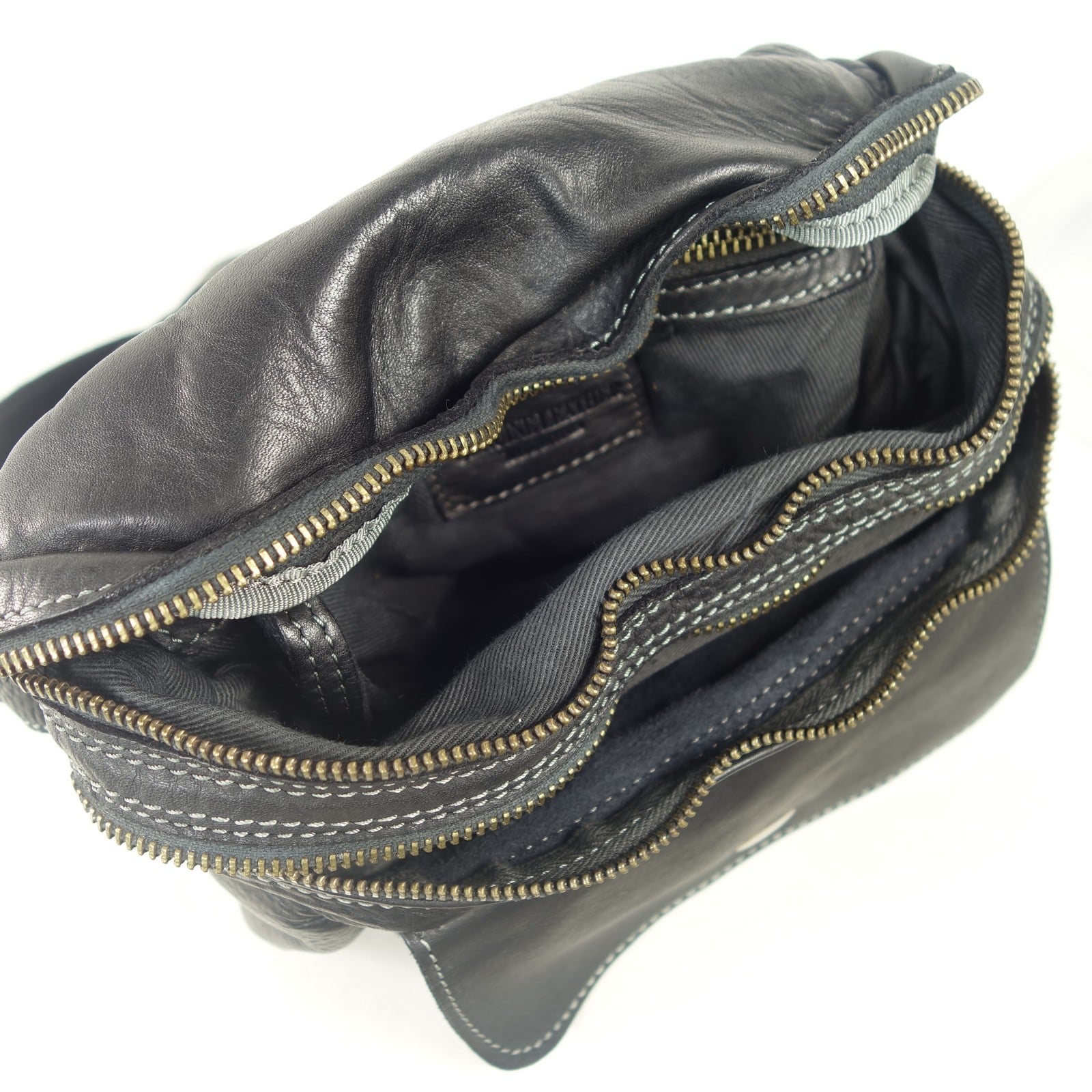 Collection Esprit Cuir Sac bandoulière & sacoche JIMY petite sacoche noir