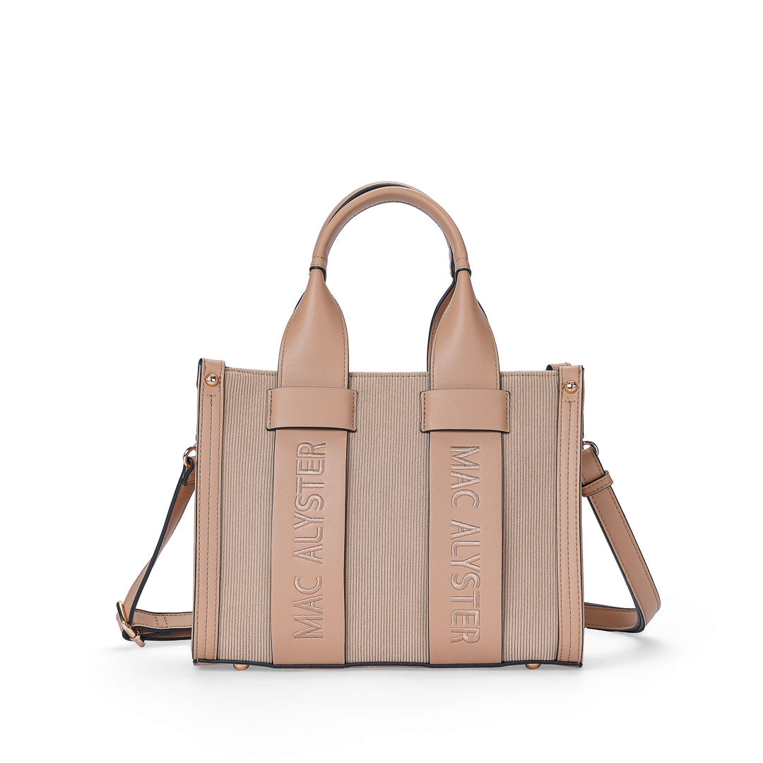 MAC ALYSTER Clover Velours petit sac à main beige broderie