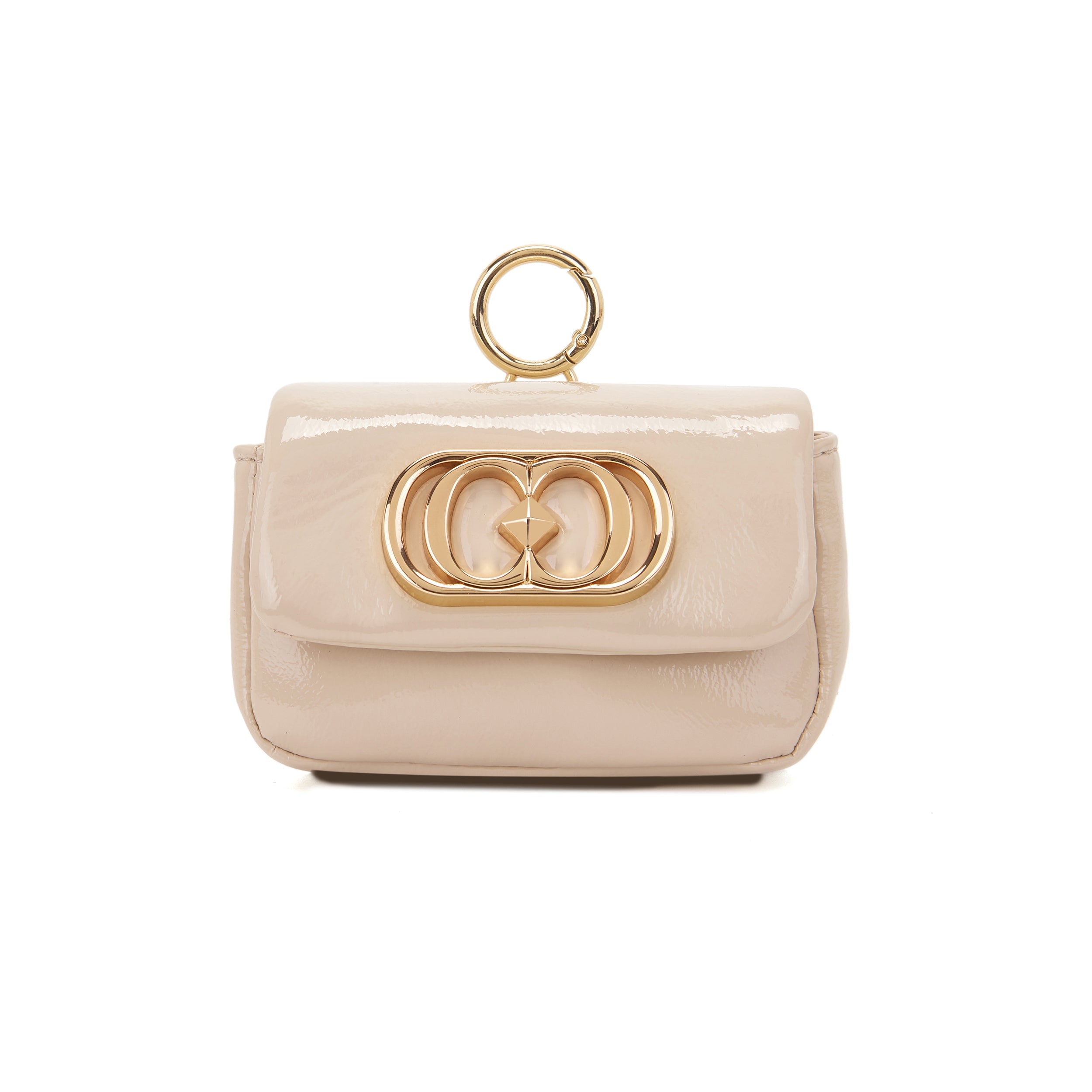 La Carrie Charm breloque mini-sac beige 11x4x7 PU logo