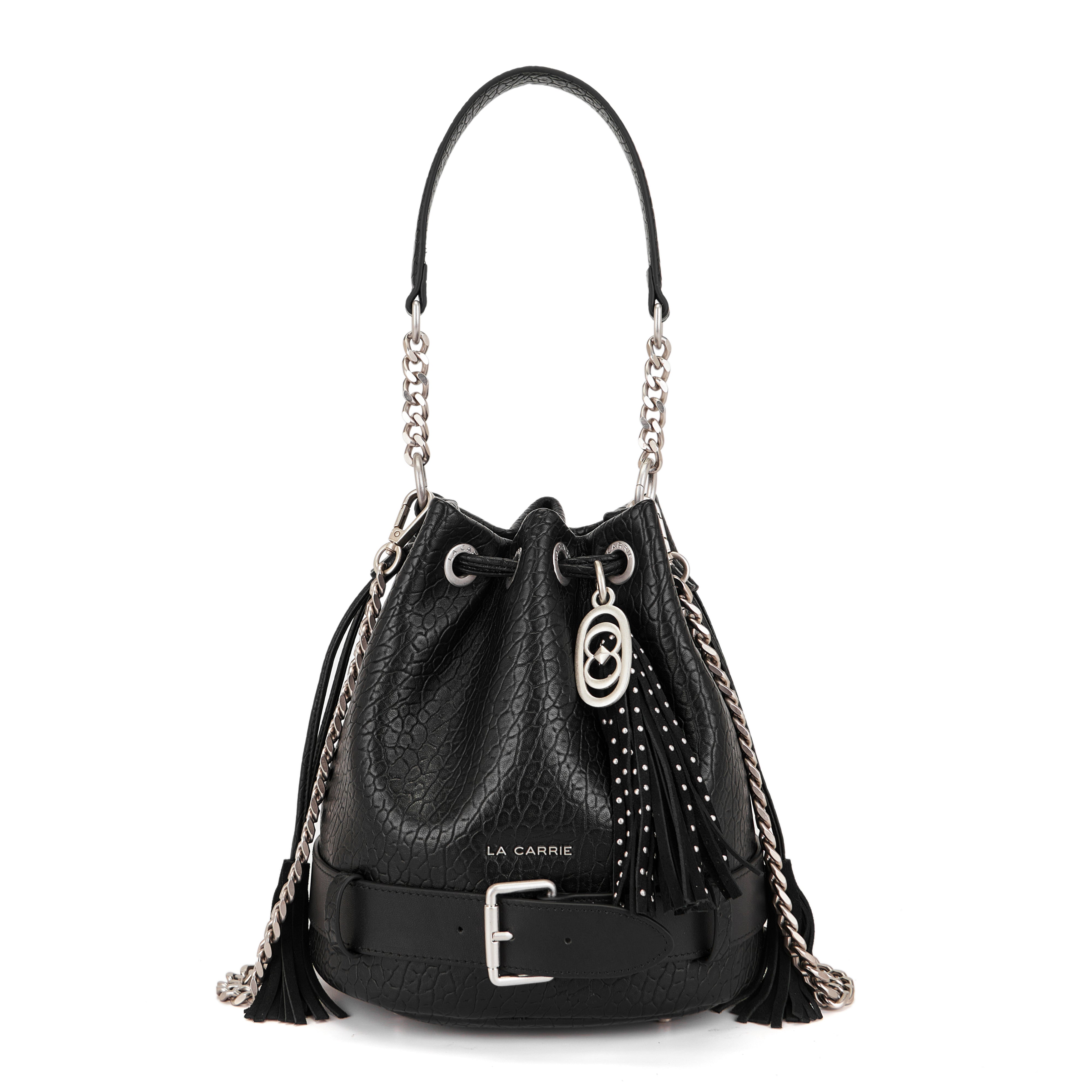 La Carrie Belty sac seau noir PU 24x17x26