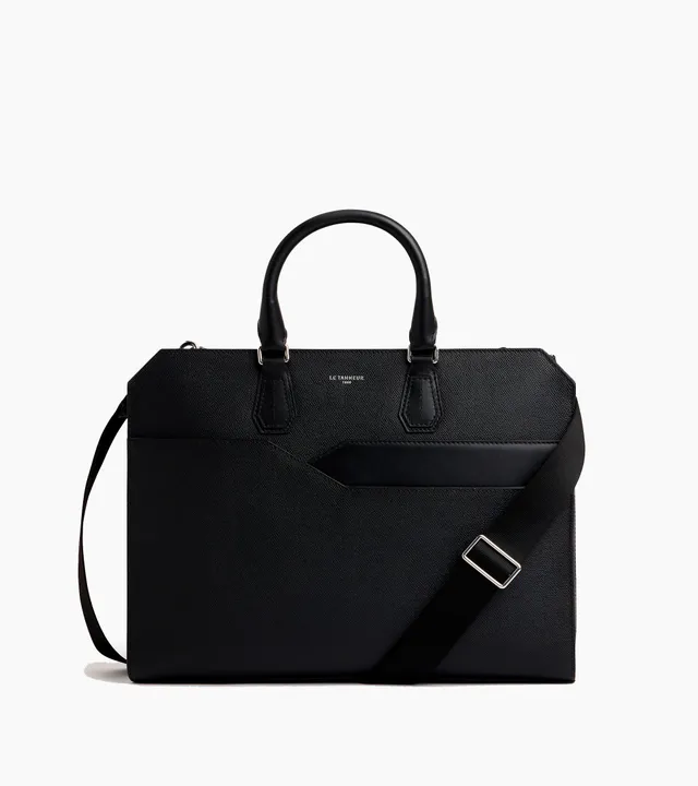 Le Tanneur Gaston porte-documents cuir noir 15 pouces