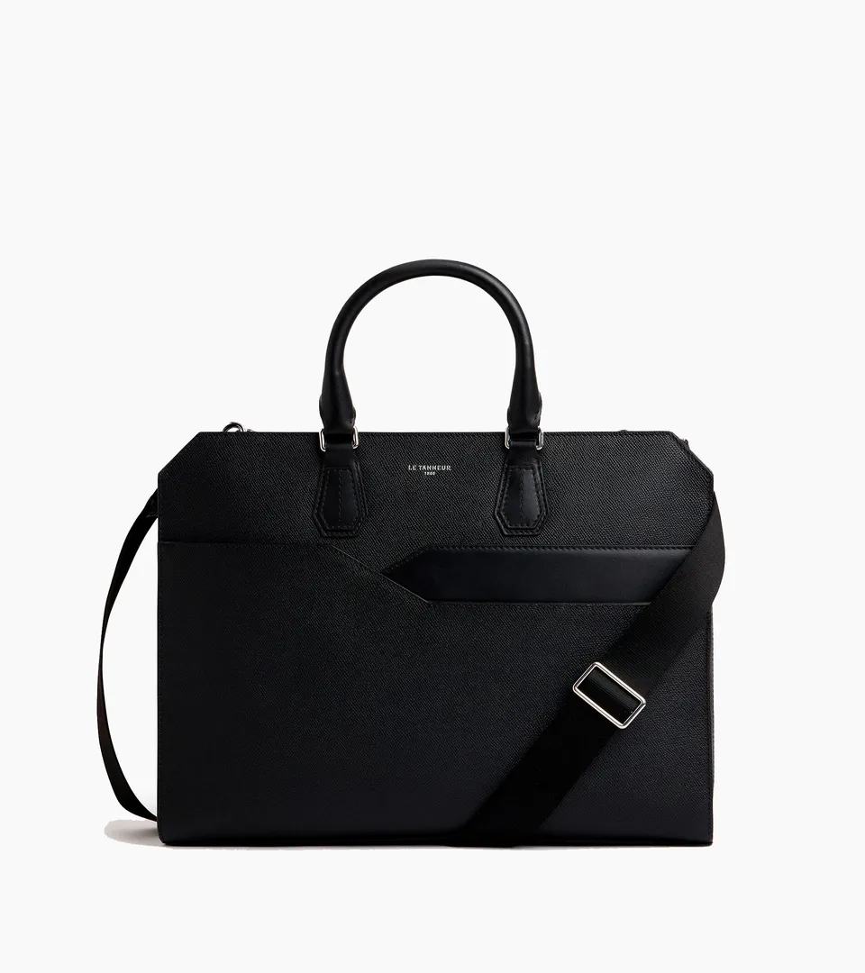Le Tanneur Gaston porte-documents cuir noir 15 pouces