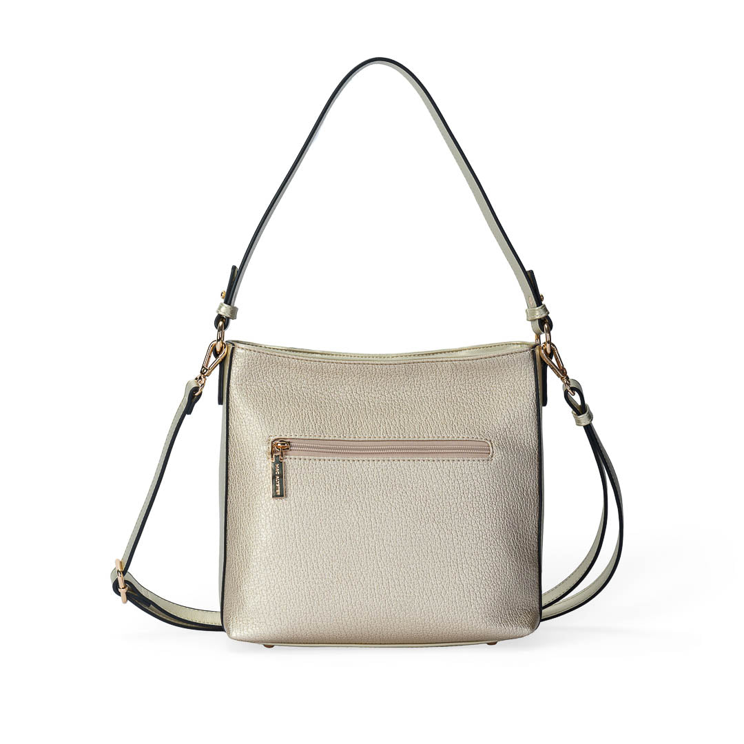 MAC ALYSTER CONTRASTE sac épaule cognac grainé 25,5 cm