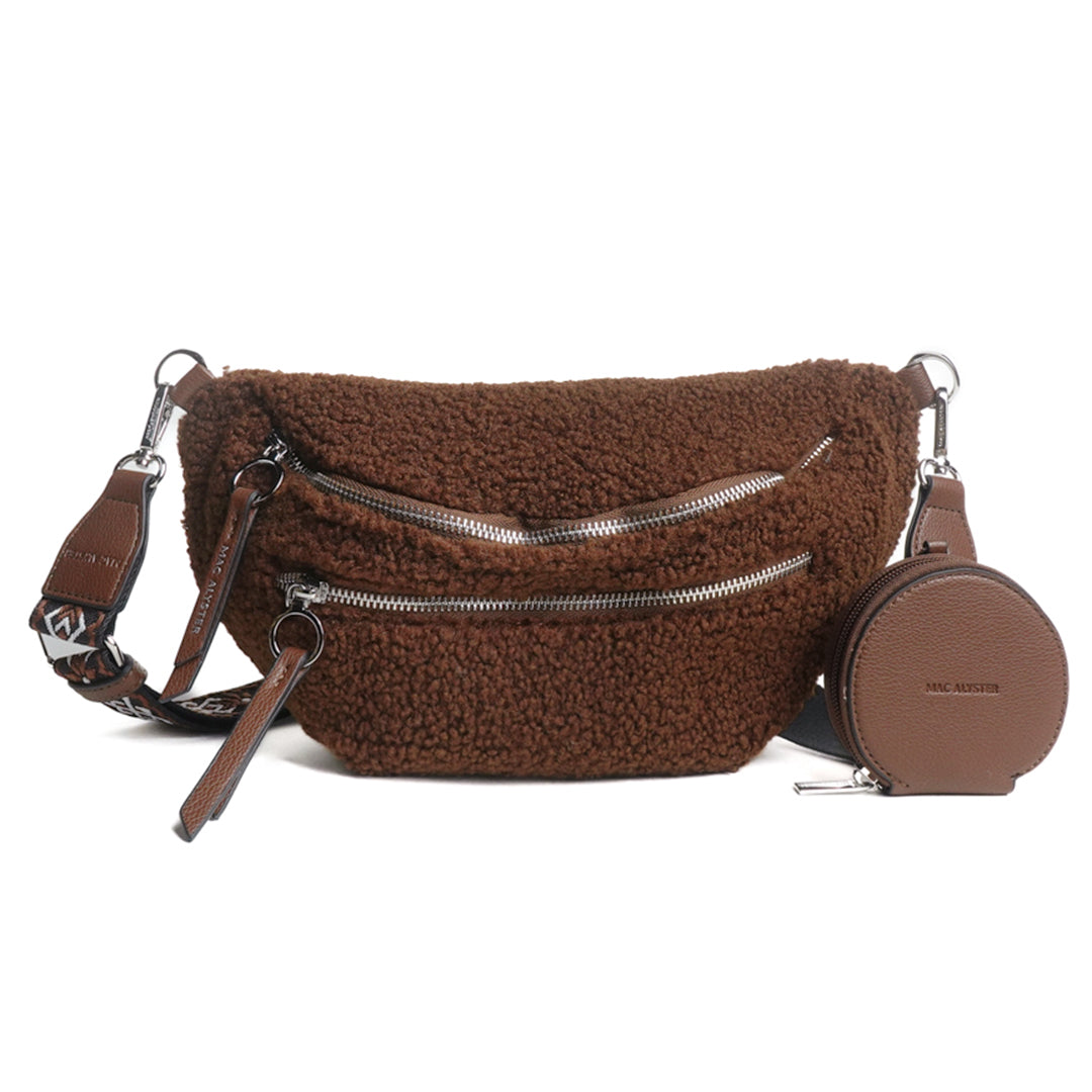 Mac Alyster Moumoute sac banane femme beige double poche