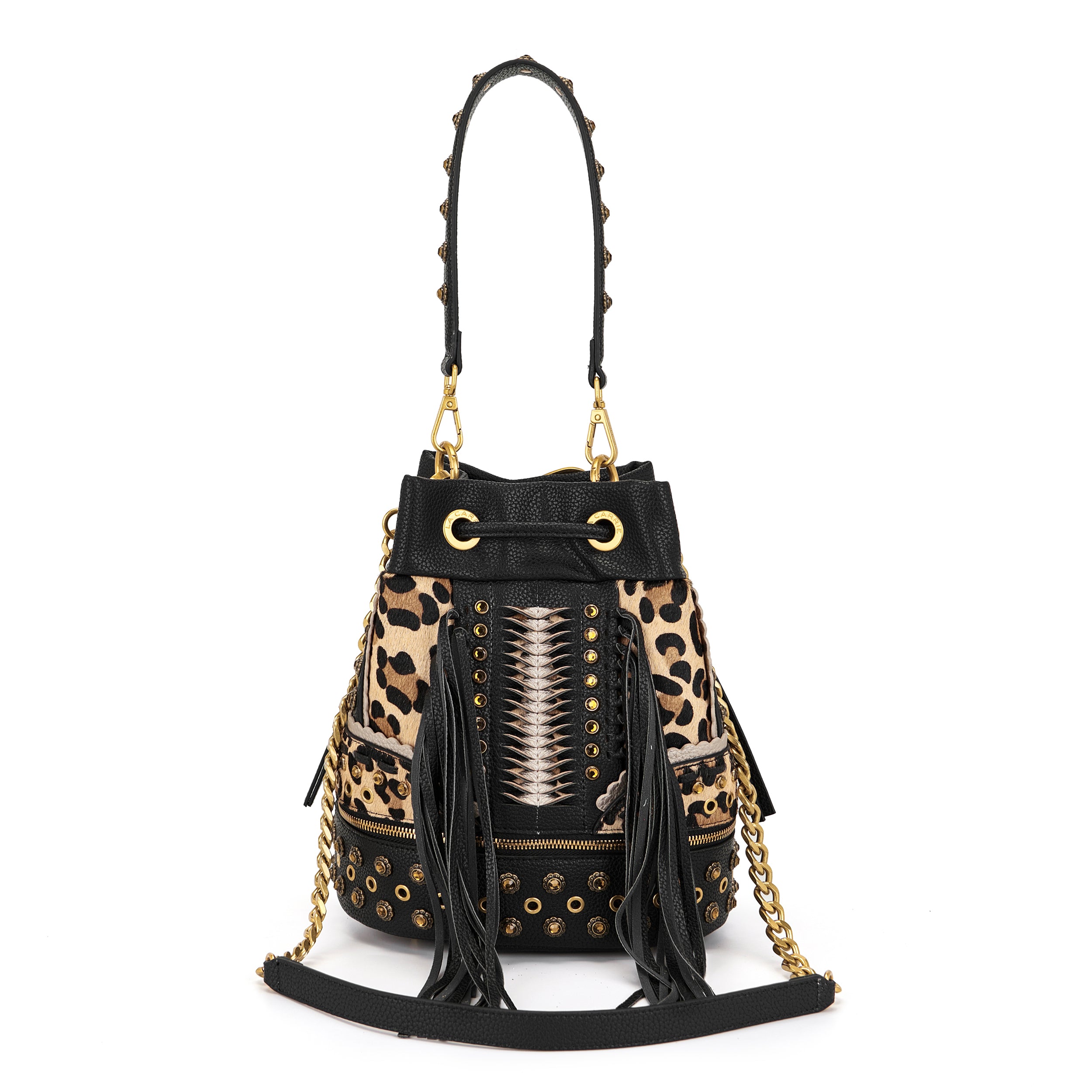 La Carrie Jungle sac seau léopard 26x19x28cm