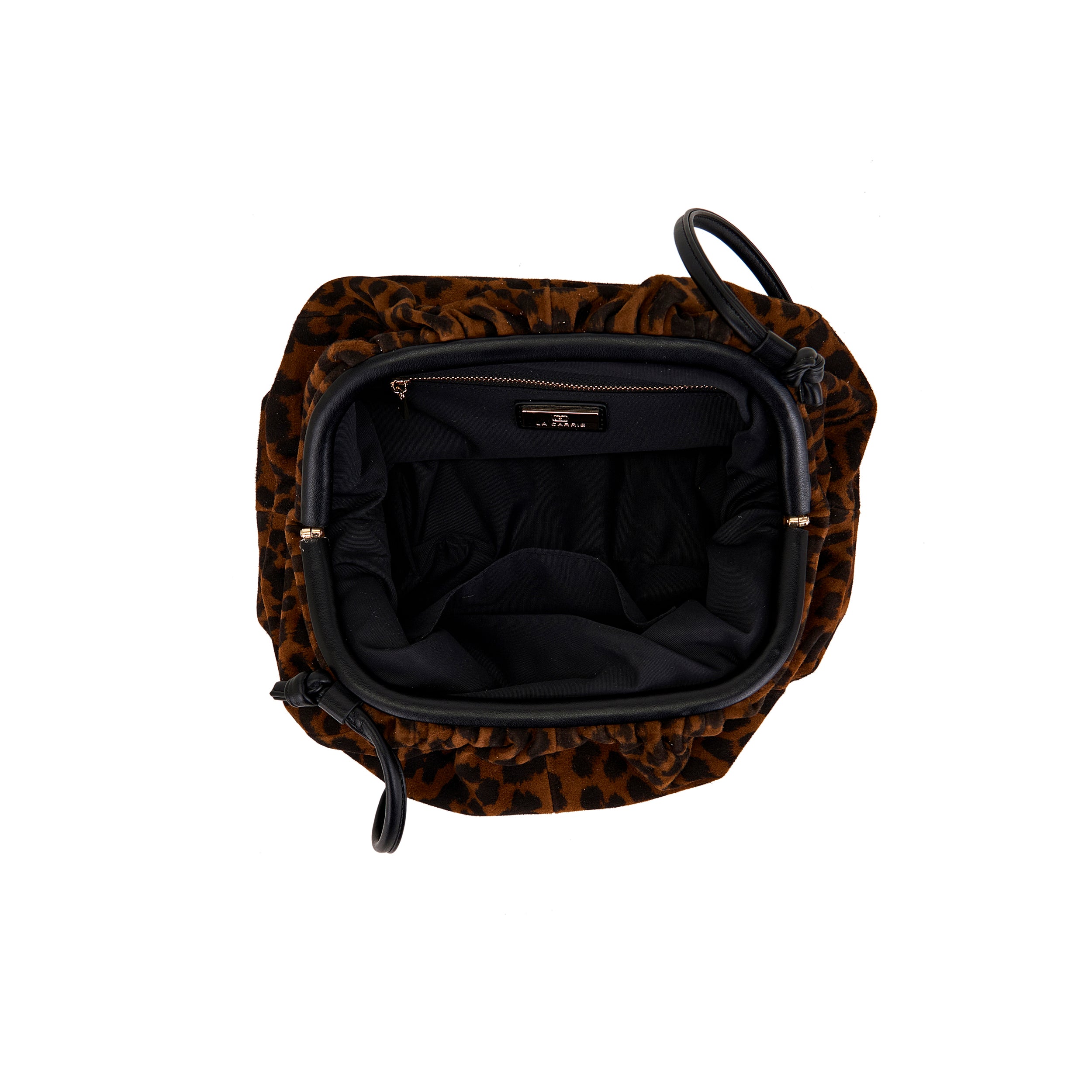 La Carrie Capsule sac bandoulière léopard suède marron