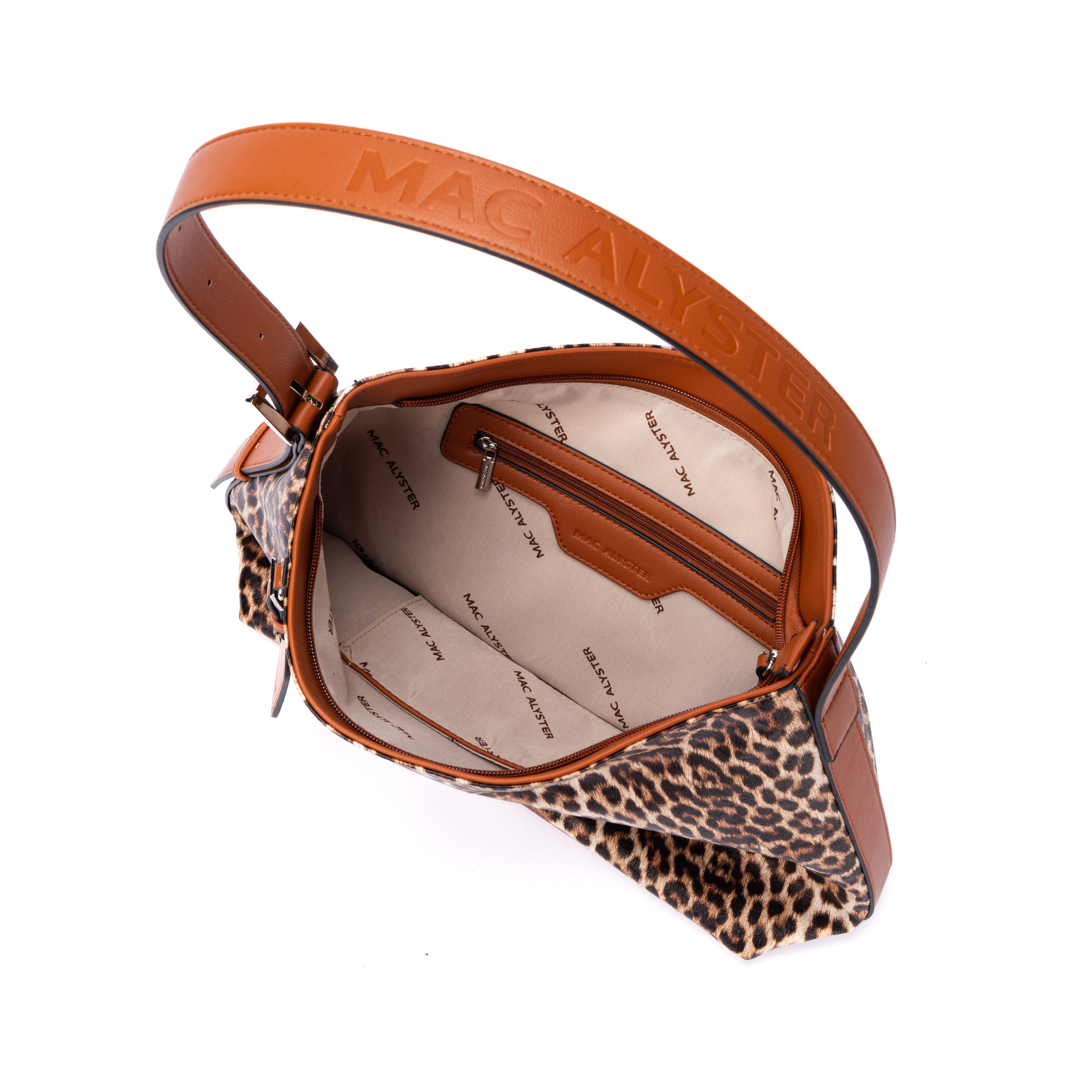 MAC ALYSTER Leopard sac trotteur noir imprimé animal