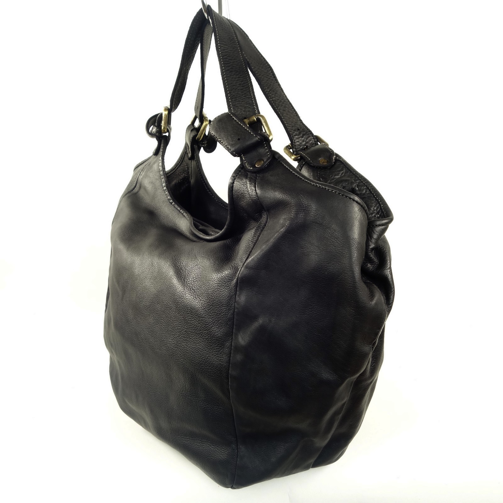 Collection Esprit Cuir MANUELA grand sac cuir noir