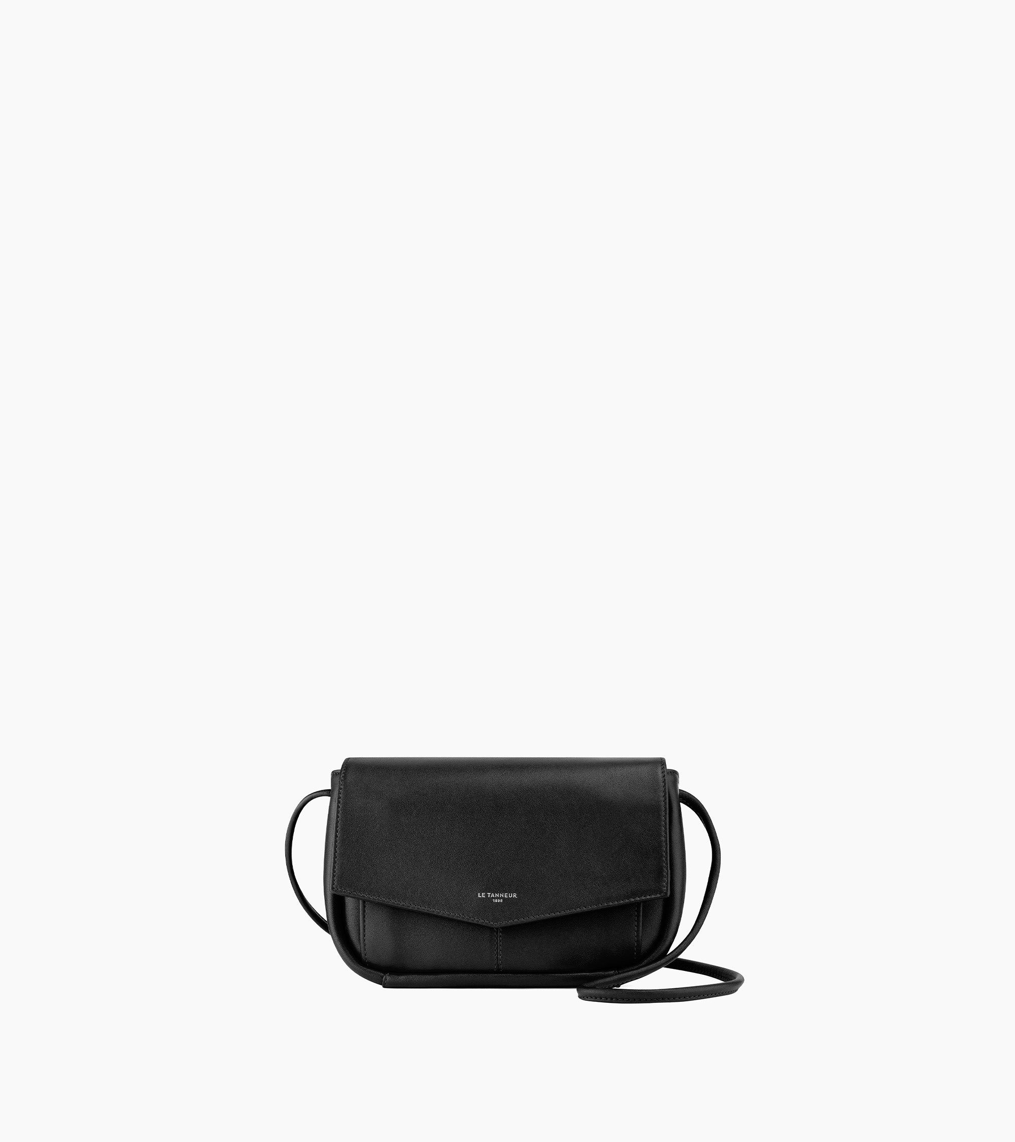 Le Tanneur Charlotte pochette cuir lisse Black bandoulière