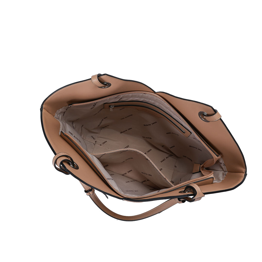 Mac Alyster Captivante grand sac shopping Noir suédine 49 cm
