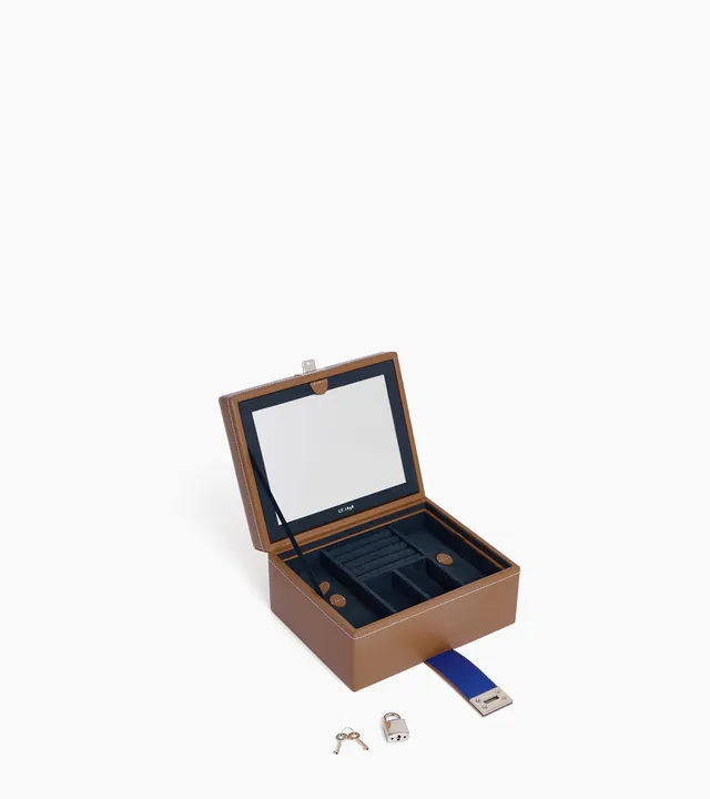 Le Tanneur boîte à bijoux cuir moyen naturel