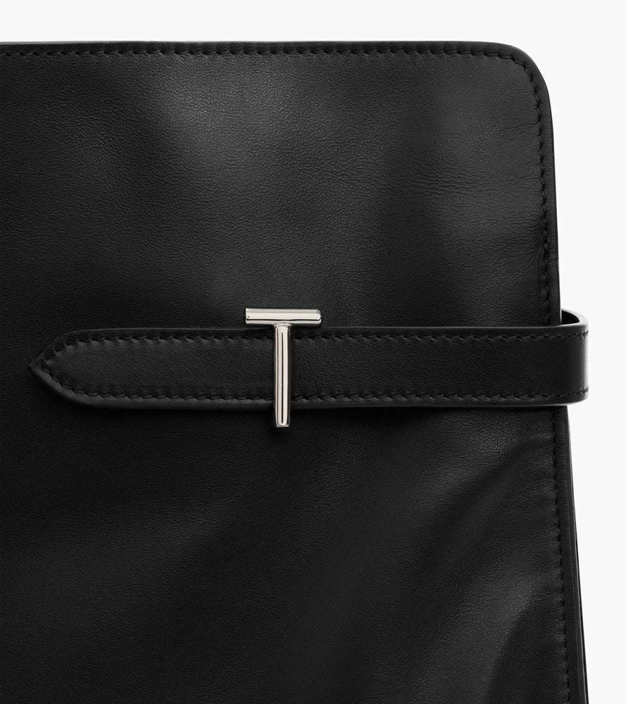 Le Tanneur Emie sac épaule maxi cuir lisse nubuck noir