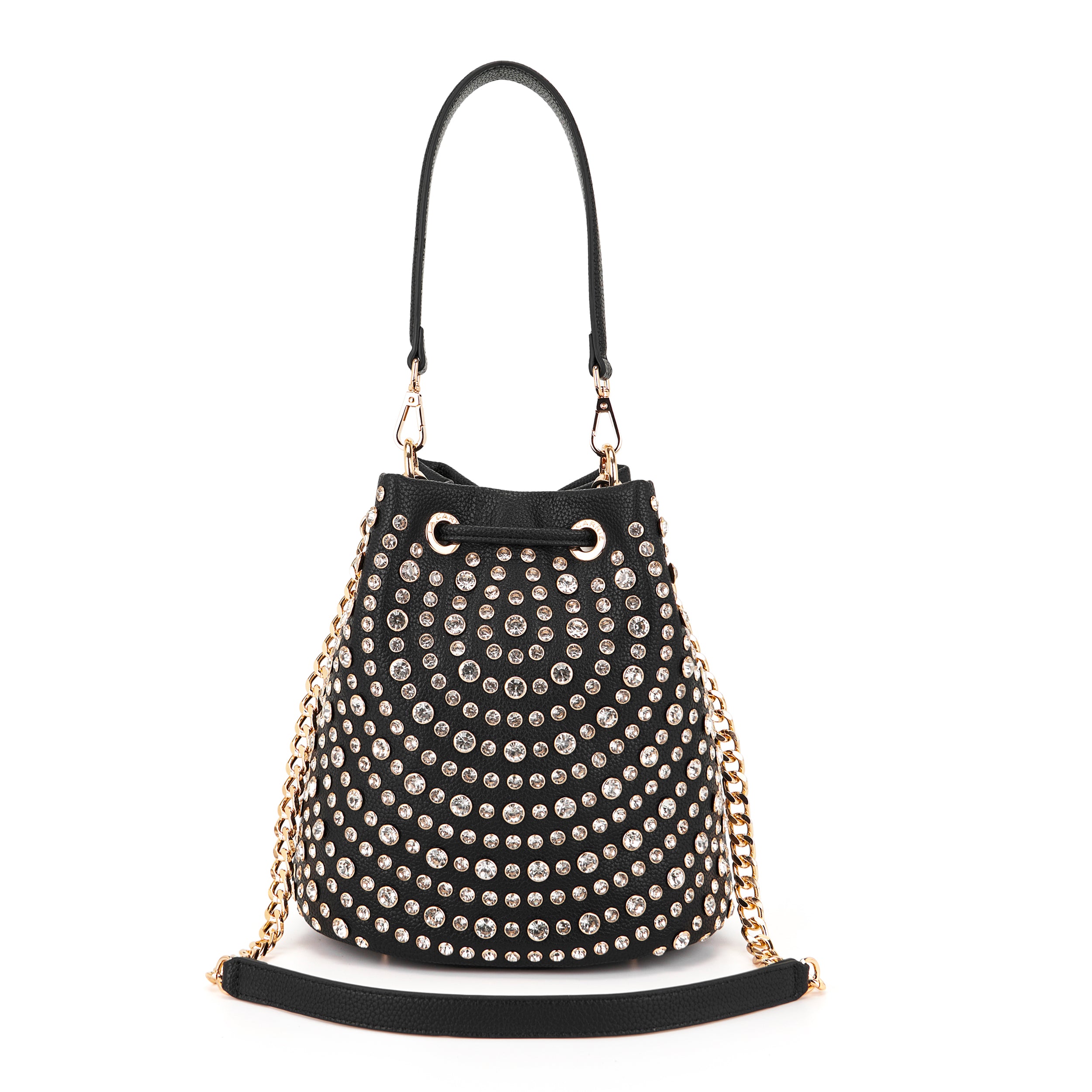 La Carrie Andromeda sac seau noir strass 28 cm