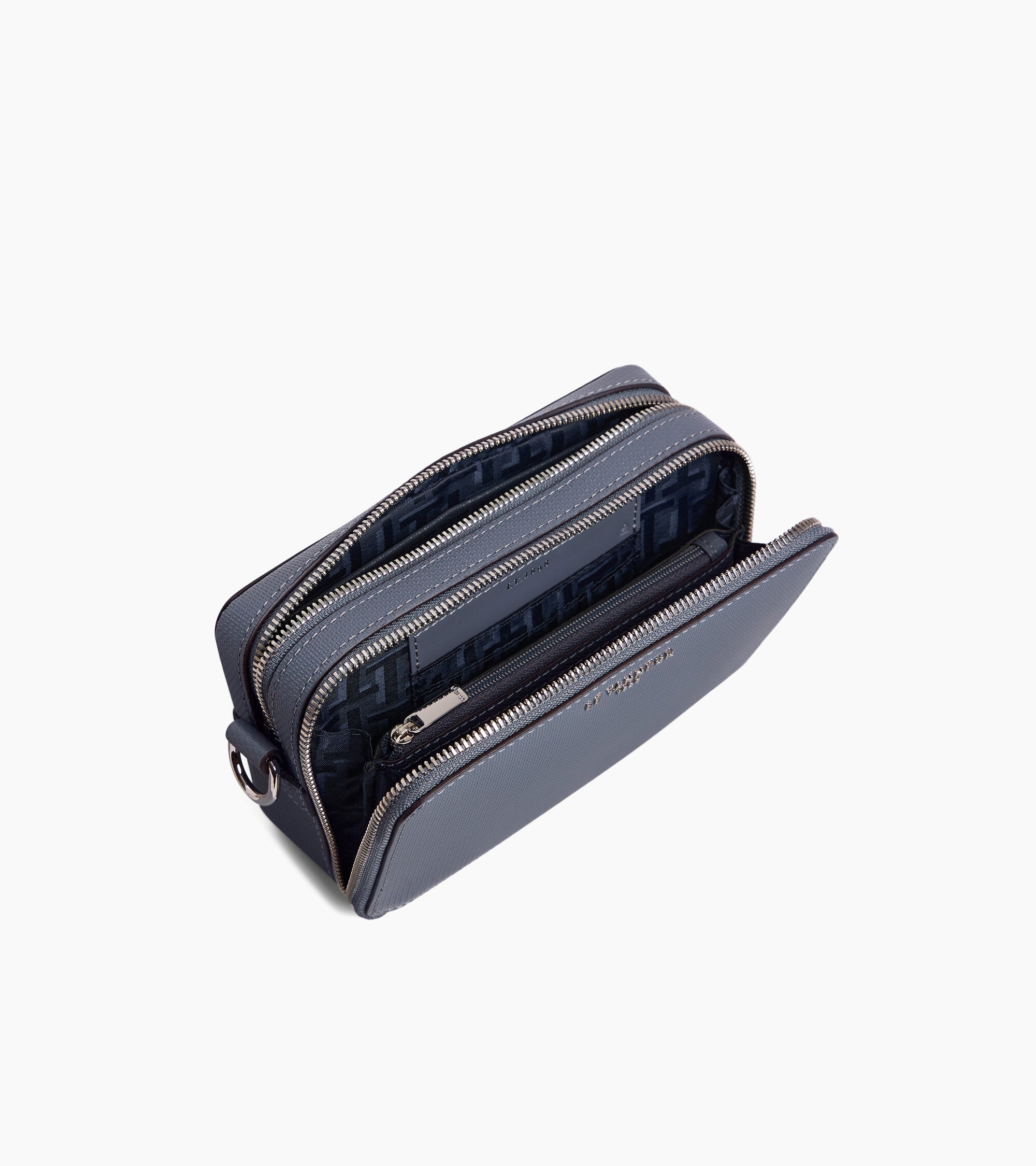 Le Tanneur Emile petite sacoche cuir Steel Blue 2 compartiments